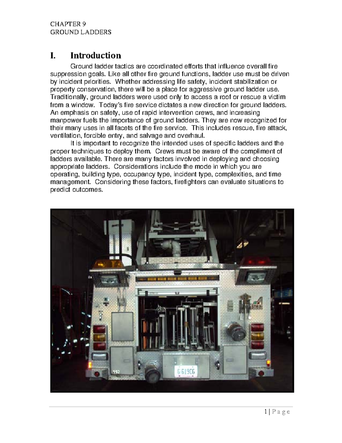 Ladders a z GROUND LADDERS I. Introduction Ground ladder tactics are