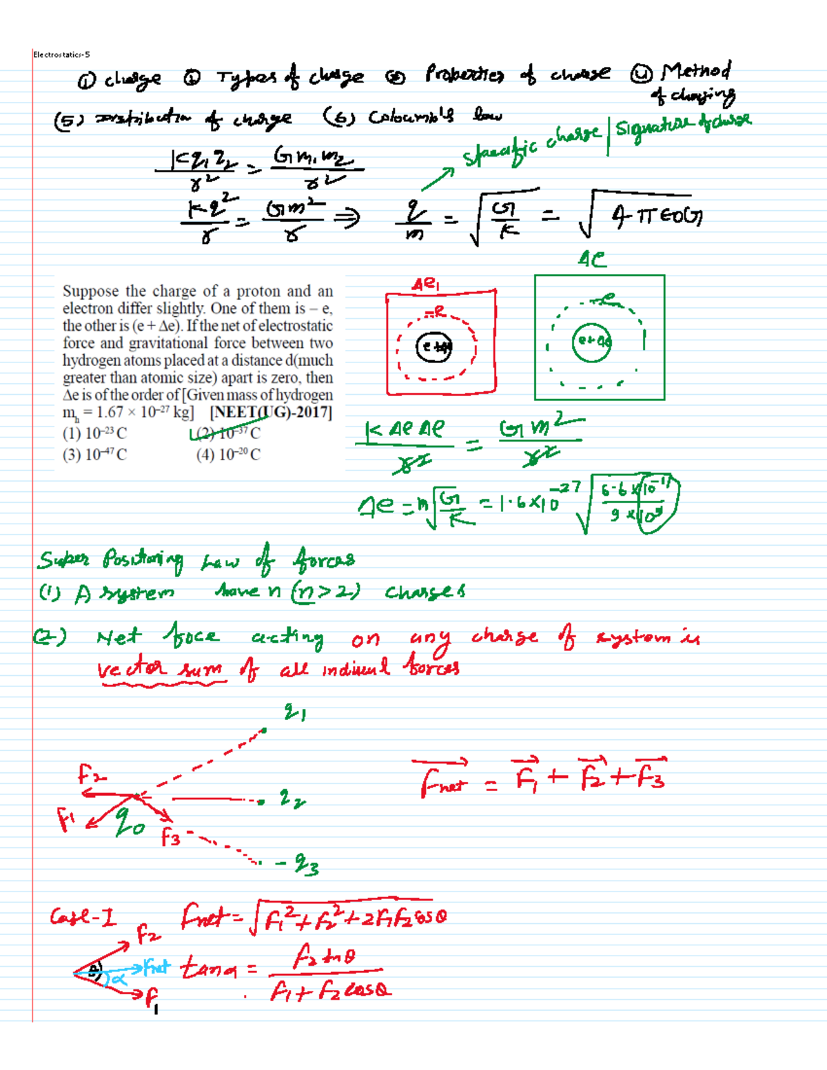 Electrostatics-5 OR-1 - Neet physics - Electrostatics- - Studocu
