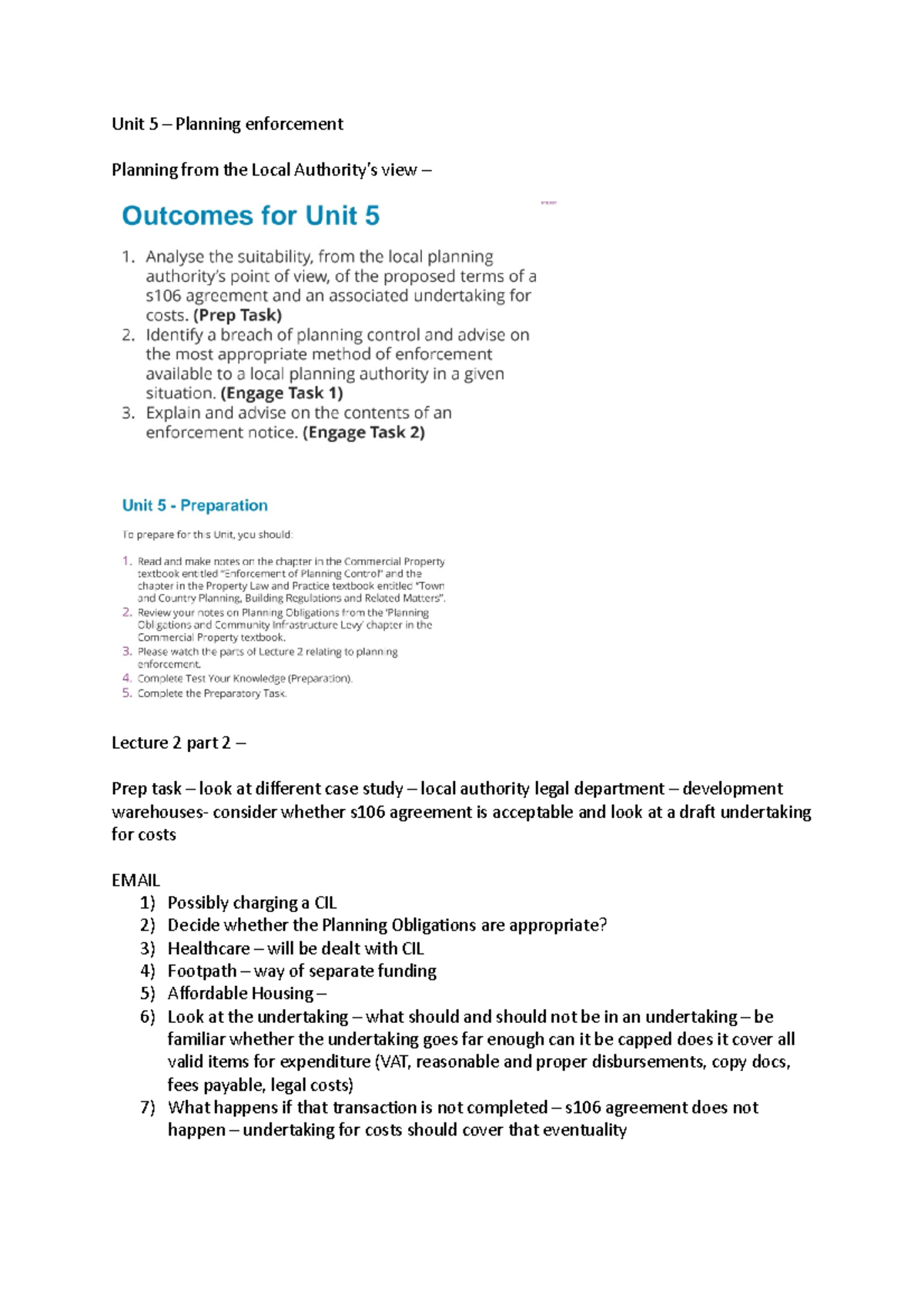 WS5 ARE - Advanced Real Estate notes - Unit 5 – Planning enforcement ...