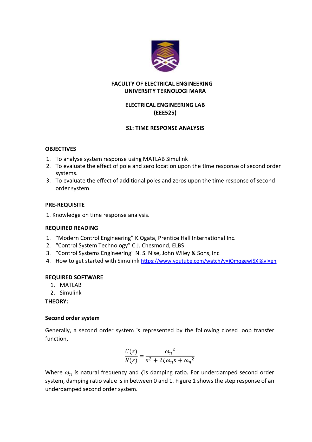 S1-ODL TIME Response - Structured Lab ( Updated JUN 2020) - FACULTY OF ...