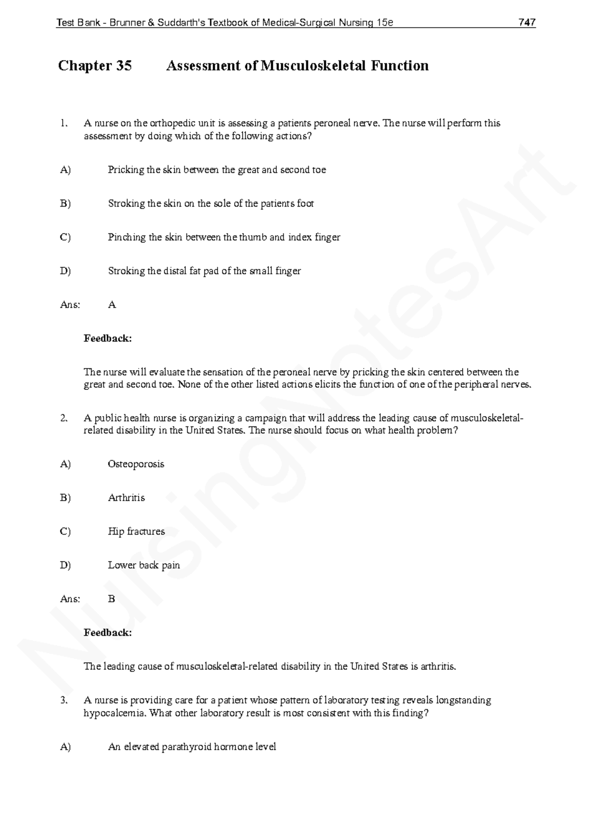 Chapter 35 - Test Bank Questions - NursingNotesArt Chapter 35 ...