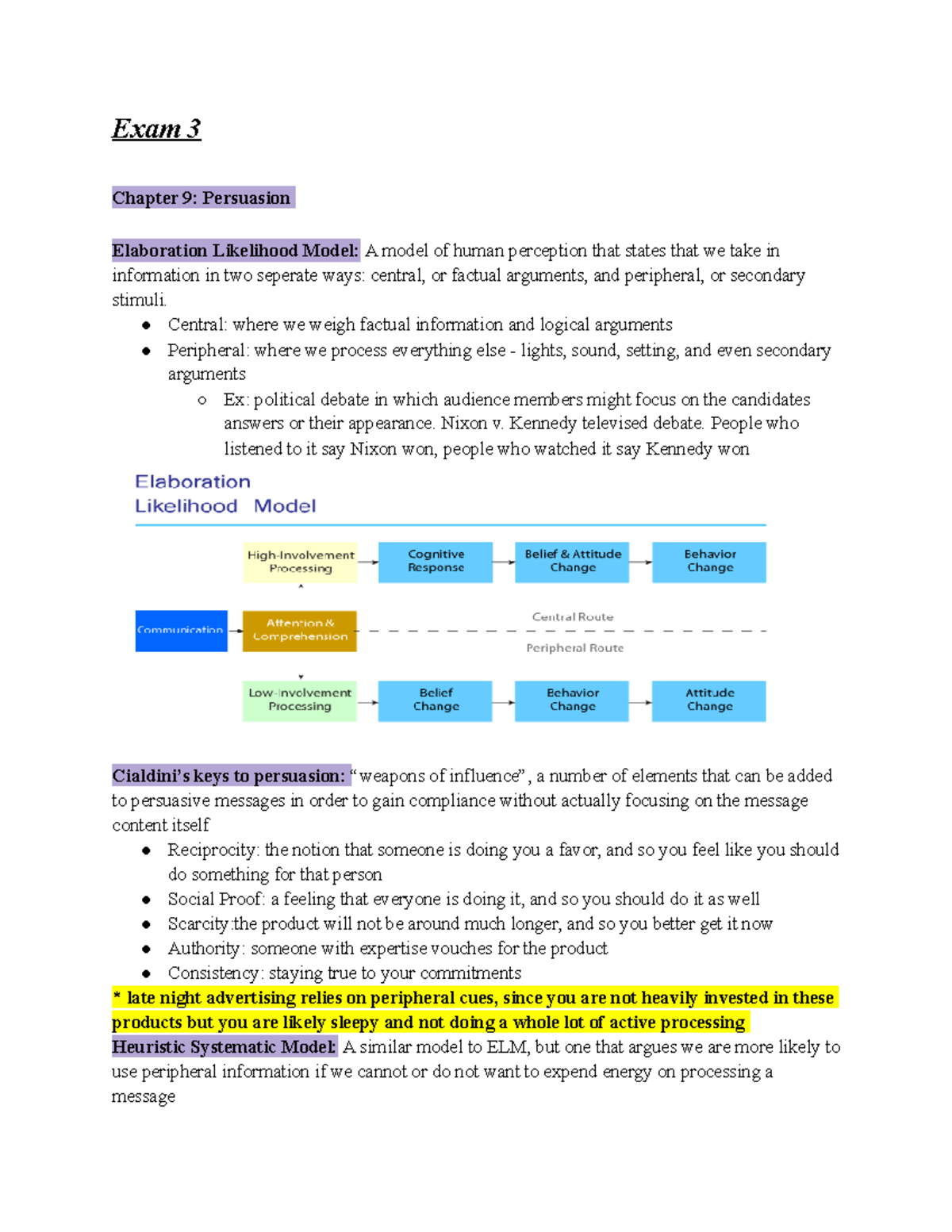 CMI 2310 Exam 3 - Exam 3 study guide - Exam 3 Chapter 9: Persuasion ...