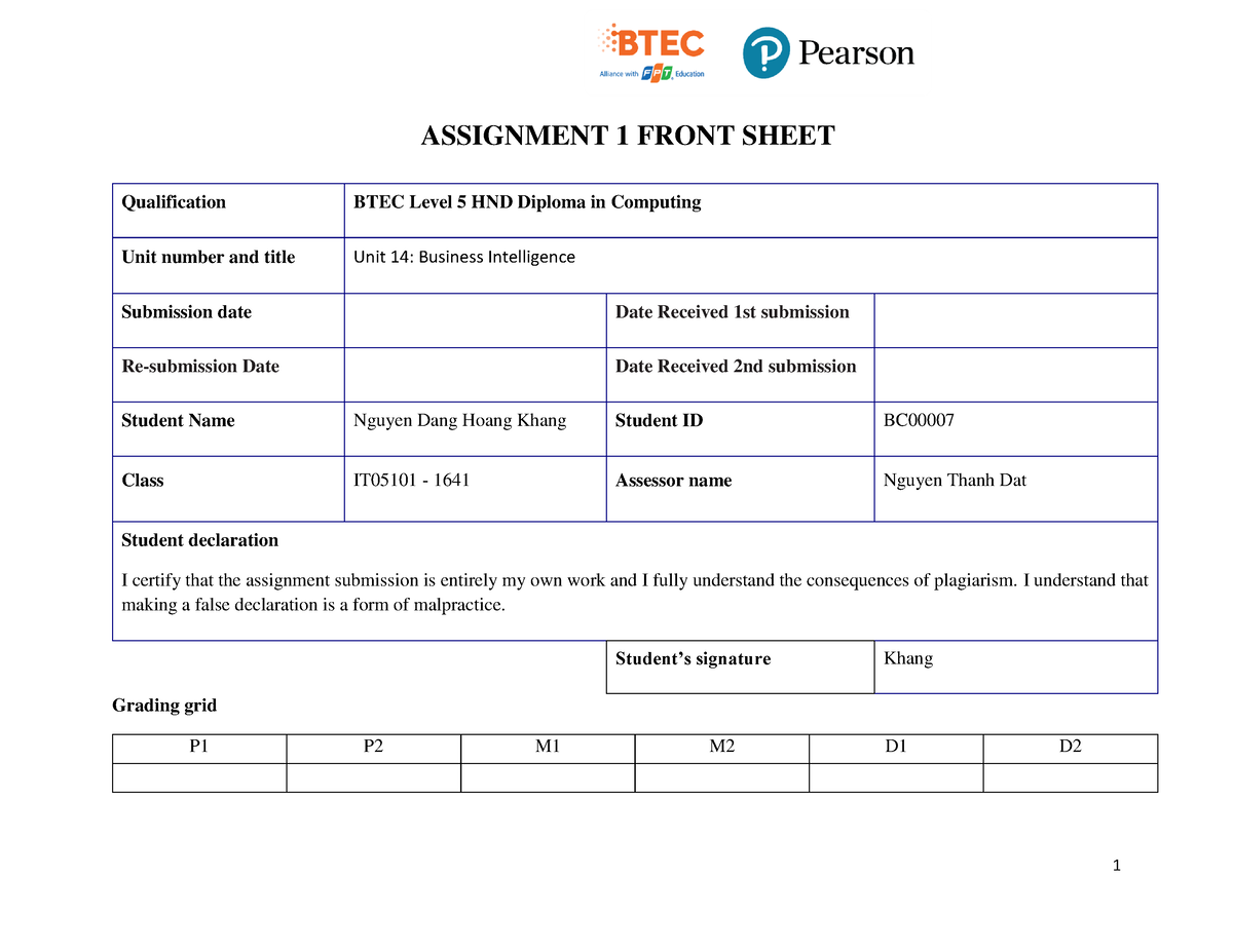 btec failed assignment