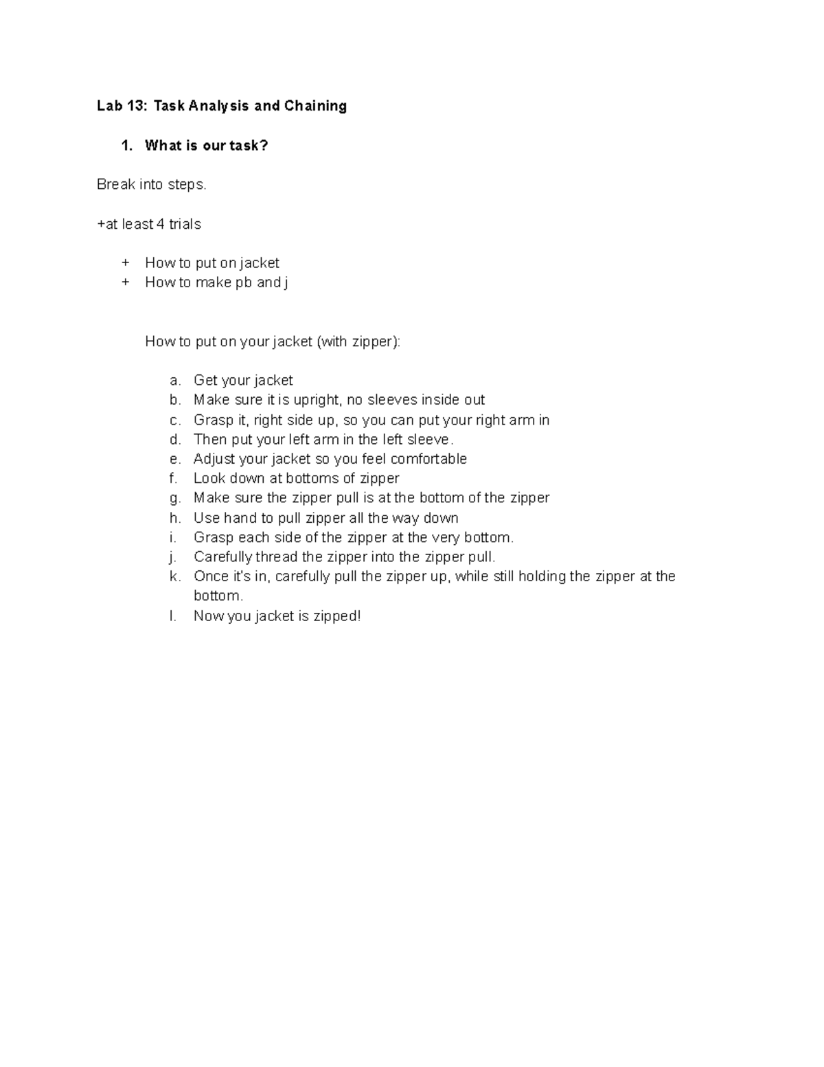 Lab 13 Task Analysis and Chaining - Lab 13: Task Analysis and Chaining ...