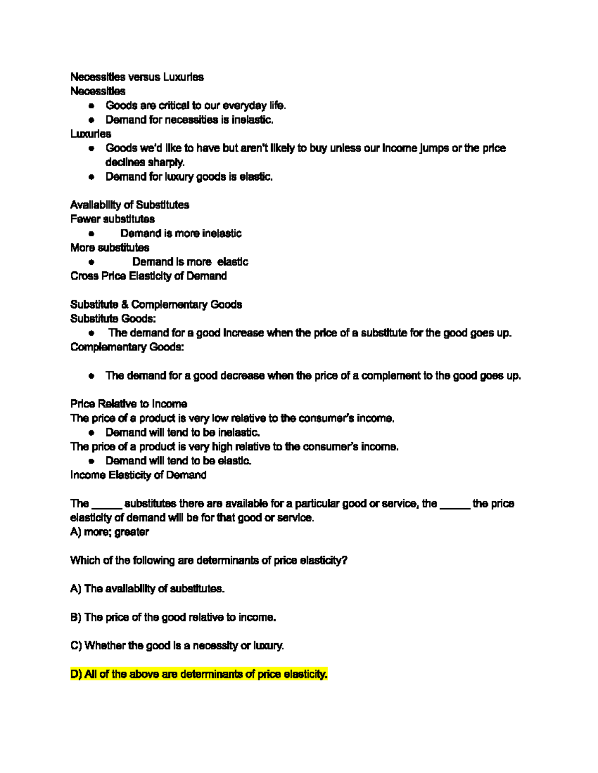 ECON Notes PART 3 - Necessities versus Luxuries - ECON 224 - Studocu