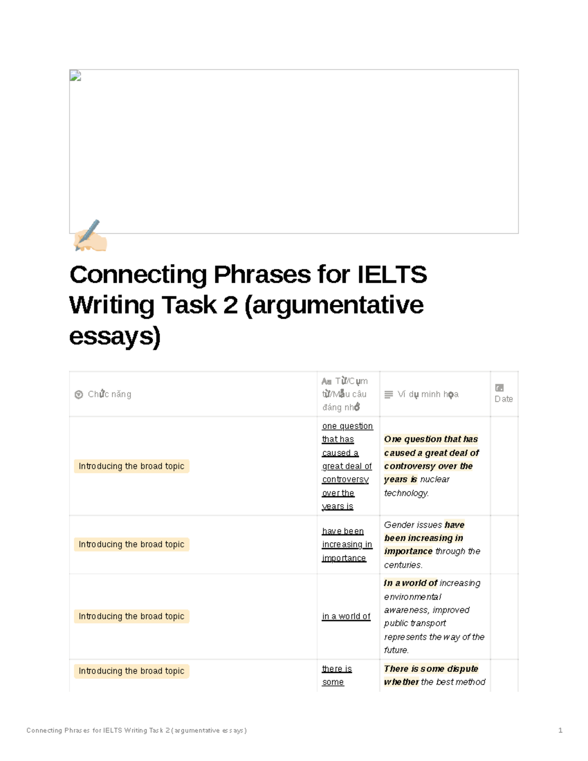 Connecting Phrases for Ielts Writing Task 2 Connecting Phrases for