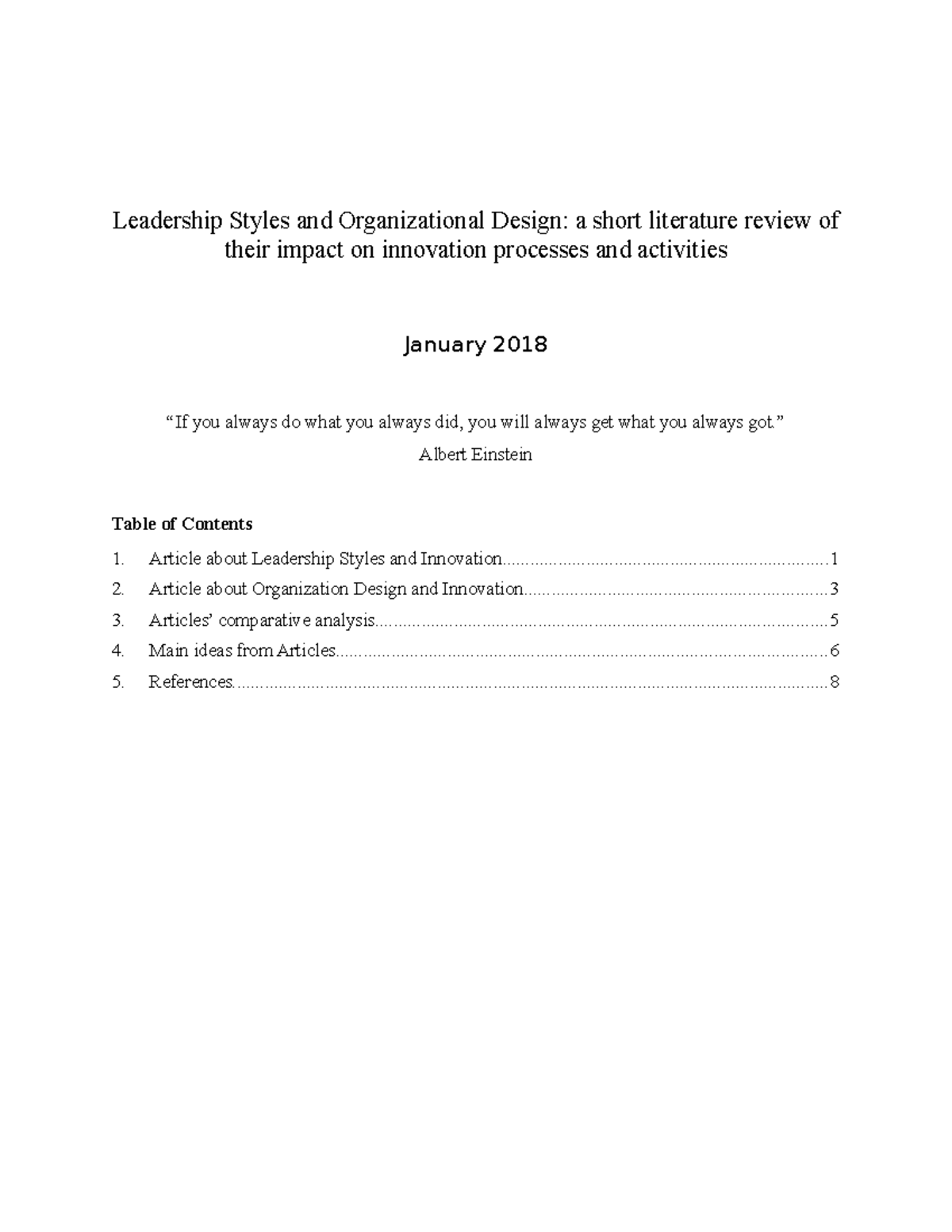 Leadership Styles And Organizational Design- A Short Literature Review ...