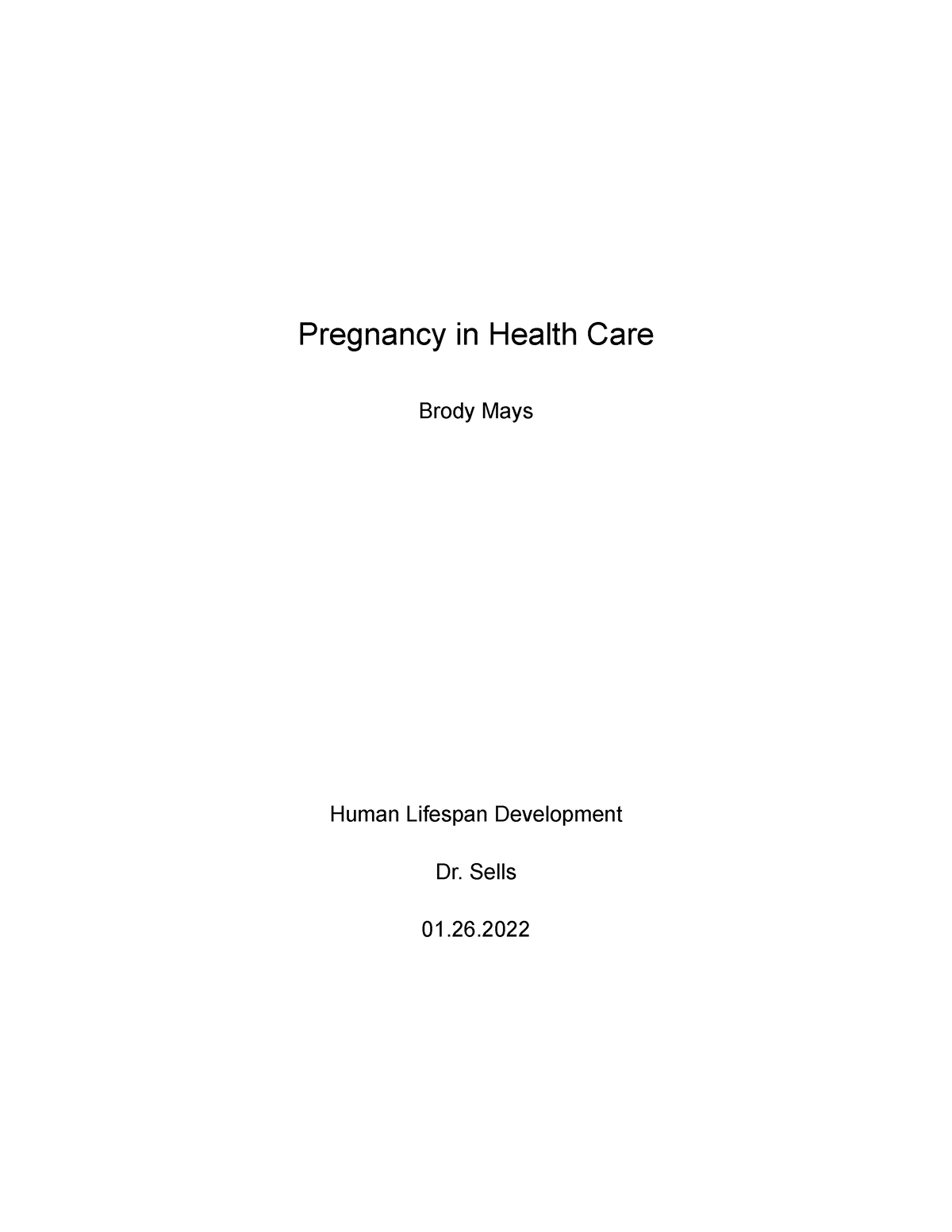 life cycle case study pregnancy answers