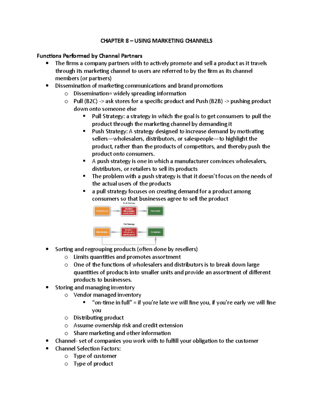 Chapter 8- Using Marketing Channels - CHAPTER 8 – USING MARKETING ...