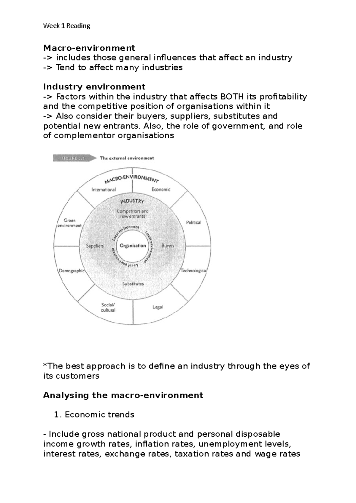 Wk 1 - Lecture reading notes for Management Accounting 3583, week 1 ...
