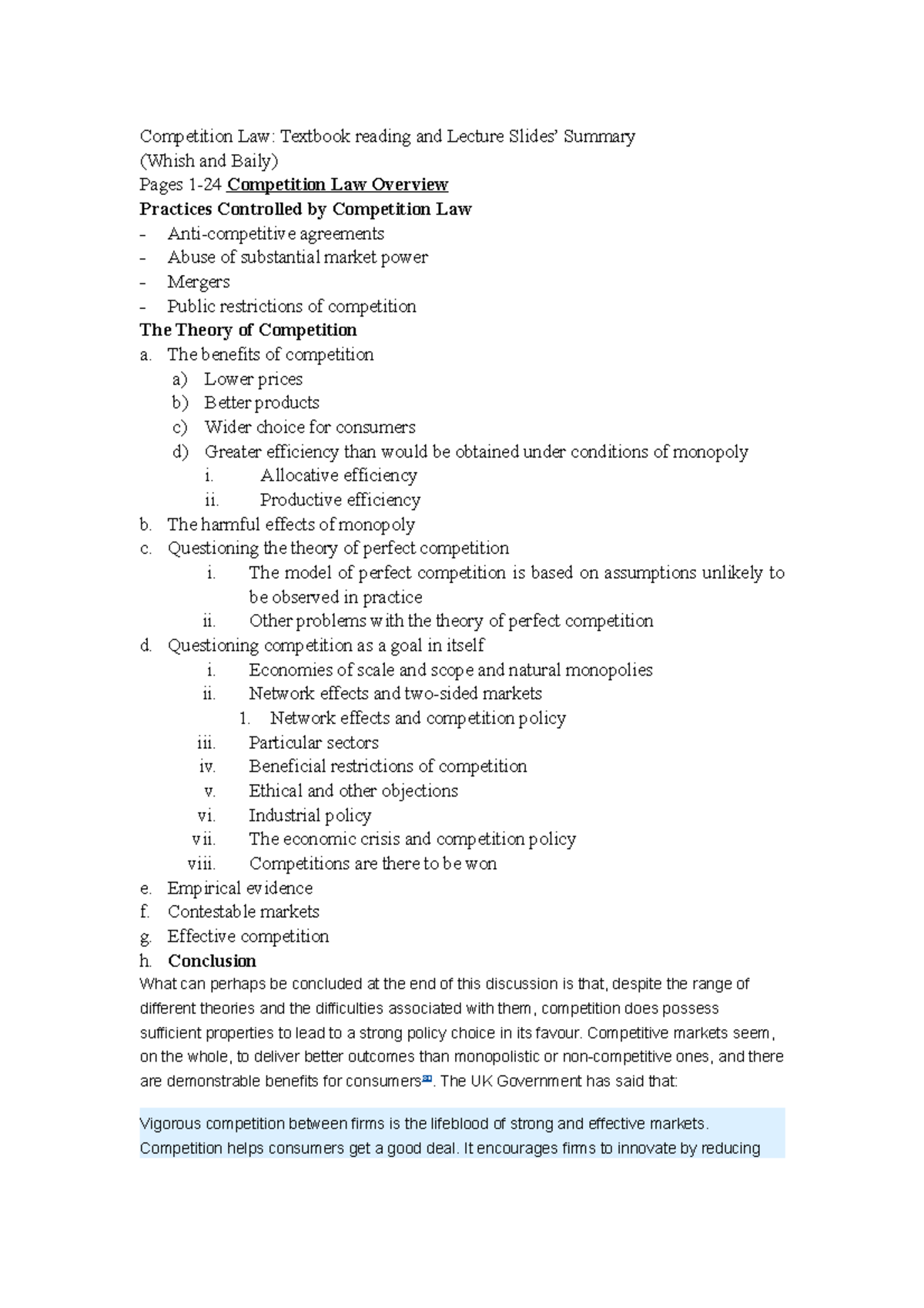 Textbook and Slides - Competition Law: Textbook reading and Lecture ...