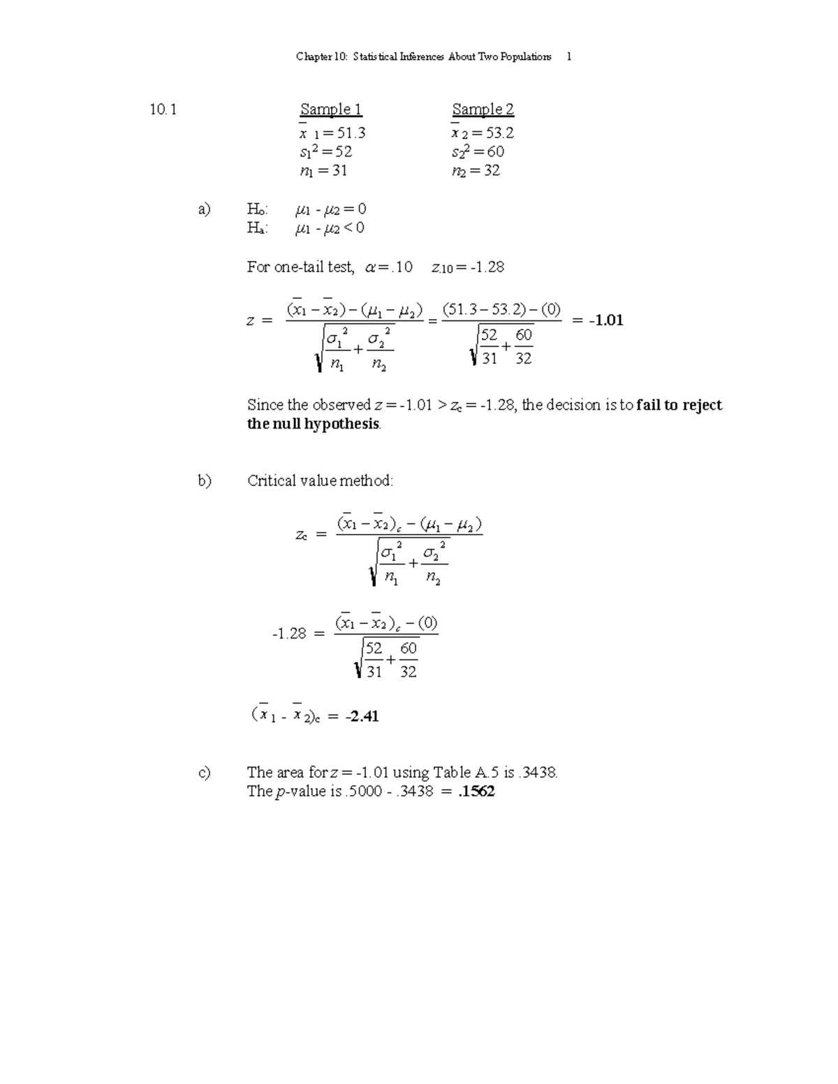 tutorial-solutions-chapter-10-10-sample-1-sample-2-1-51-2-53-s