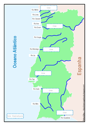 Mapa de Portugal Rios