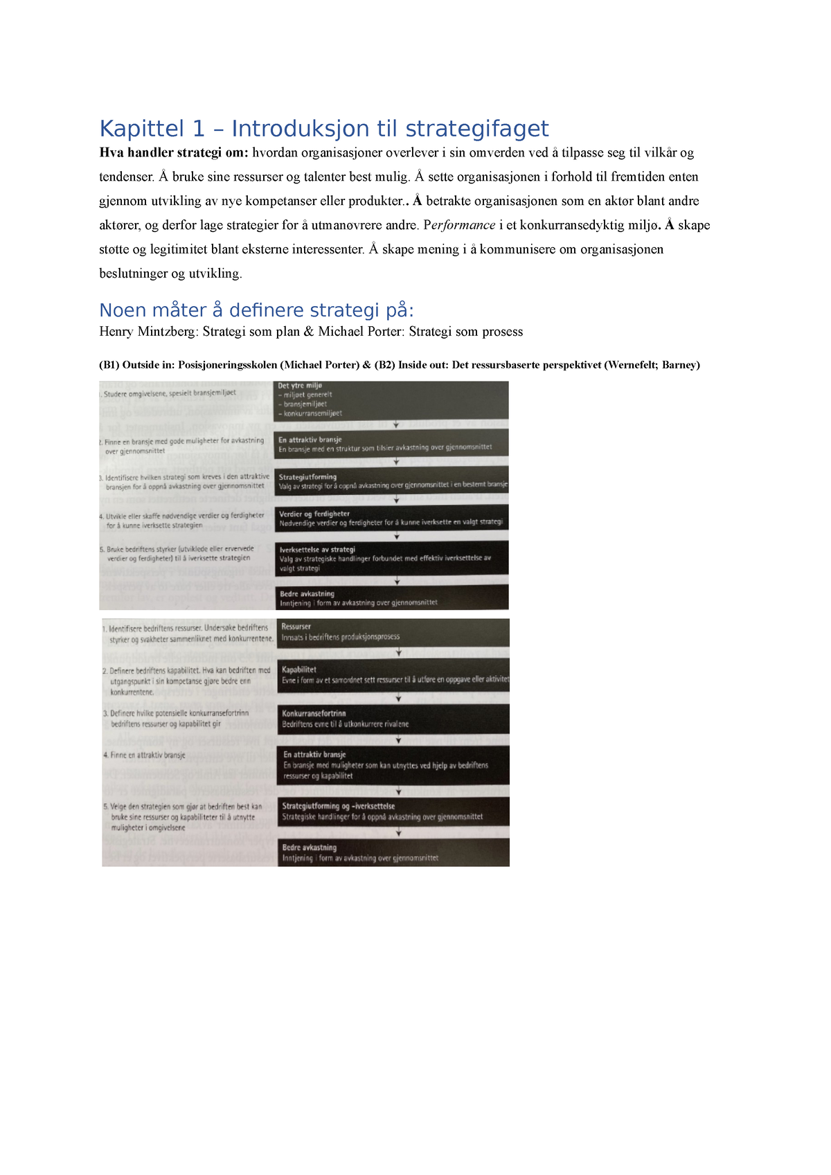 Strategisk Ledelse - Notater - Kapittel 1 – Introduksjon Til ...