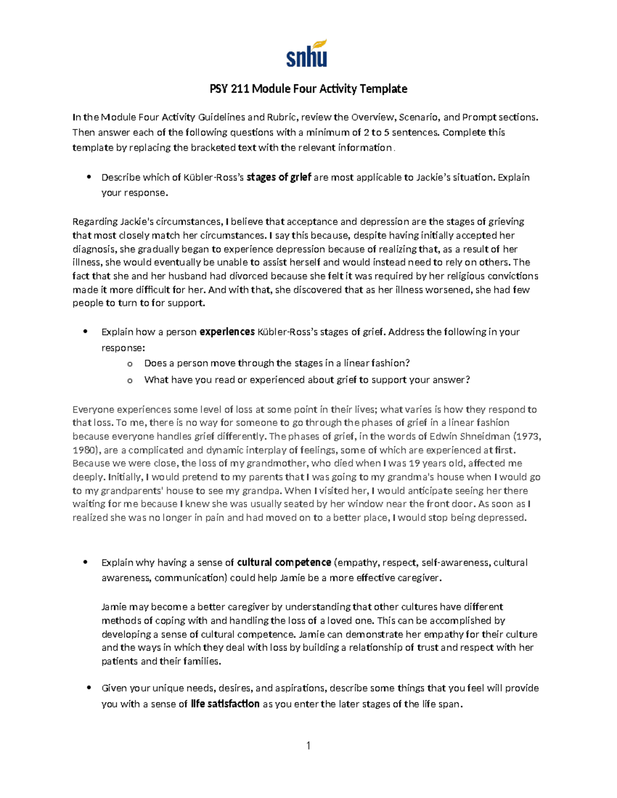 PSY 211 Module Four Activity Template (1) - PSY 211 Module Four ...