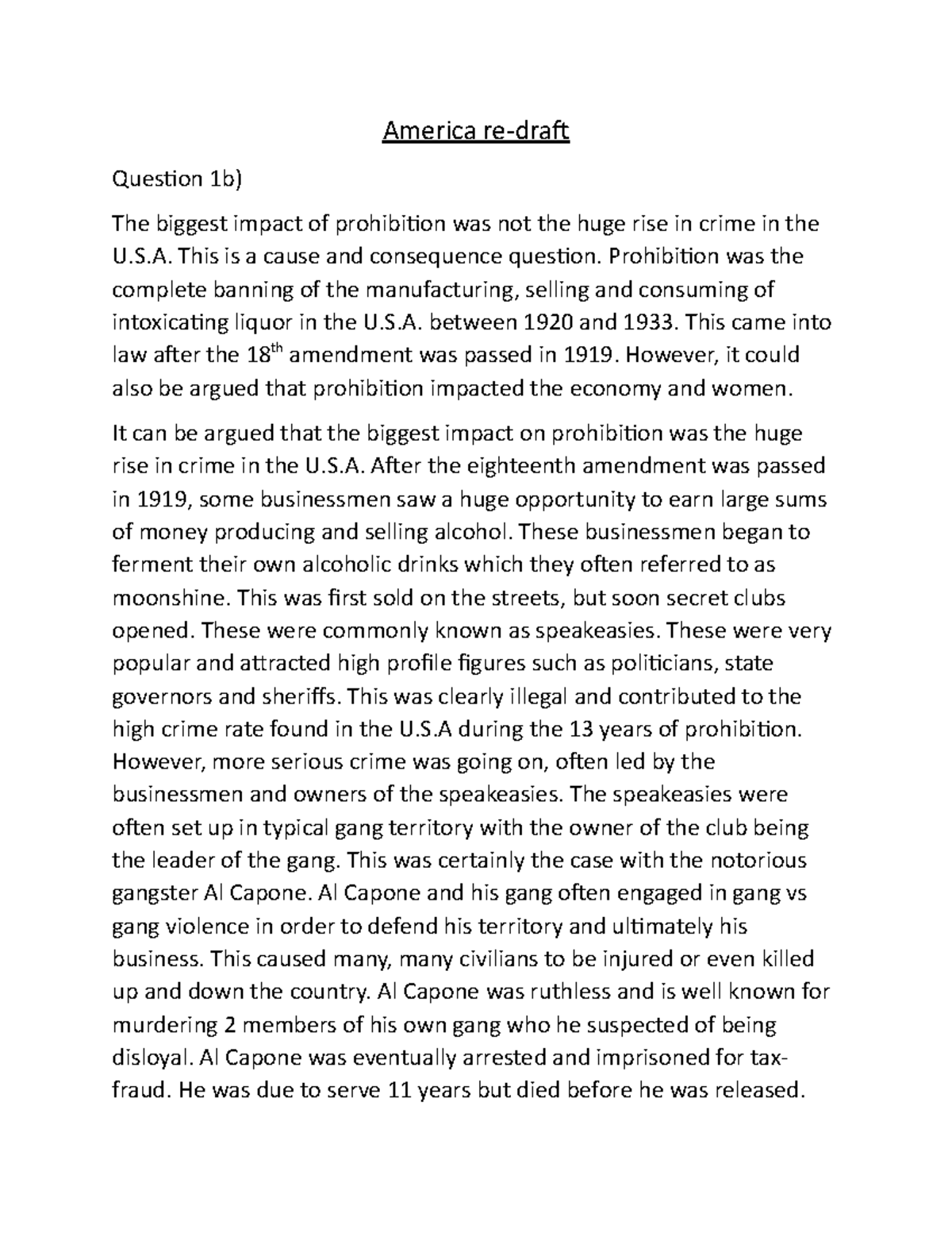 American History Intro Notes - America Re-draf Question 1b) The Biggest ...