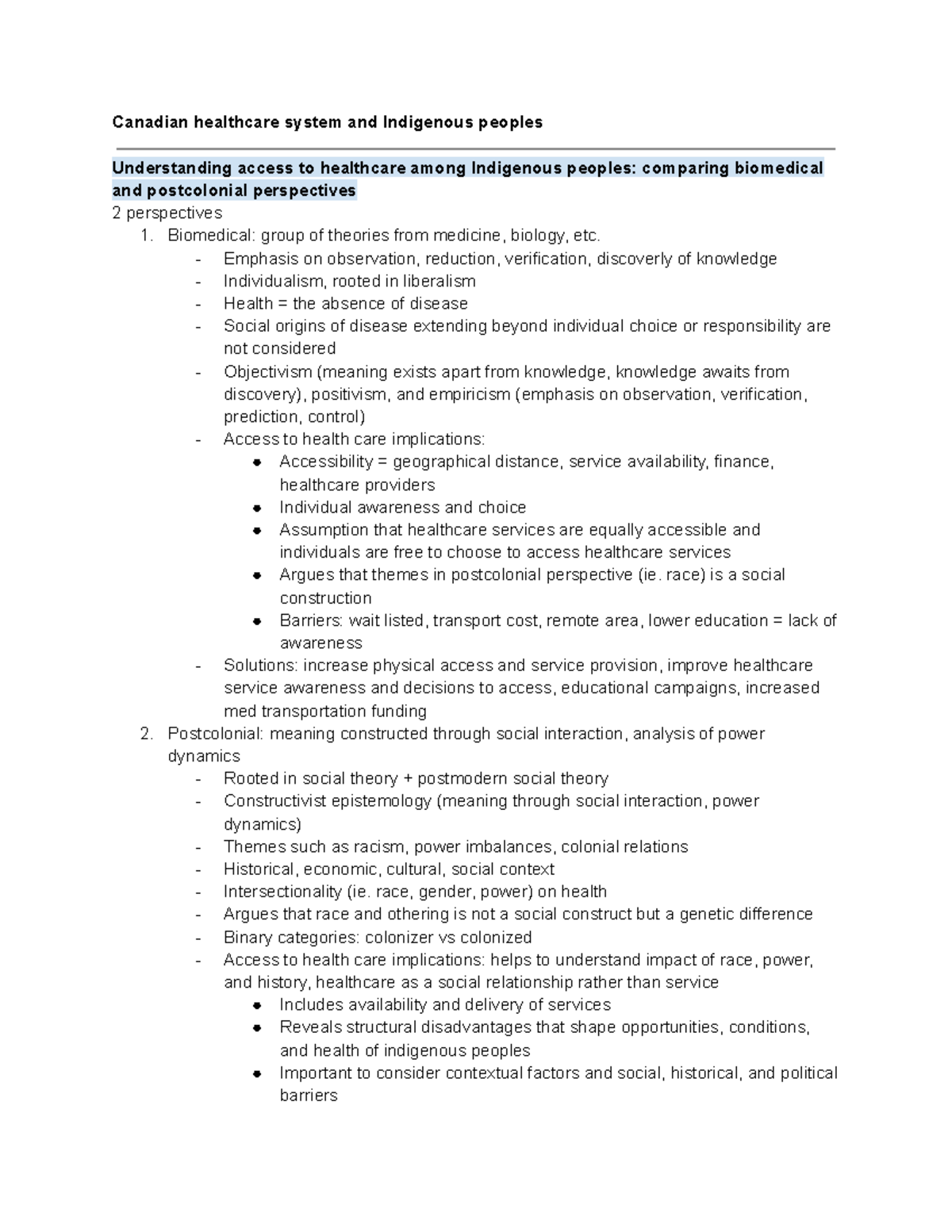 Lecture 2: N3IH3 - Canadian Healthcare System And Indigenous Peoples ...