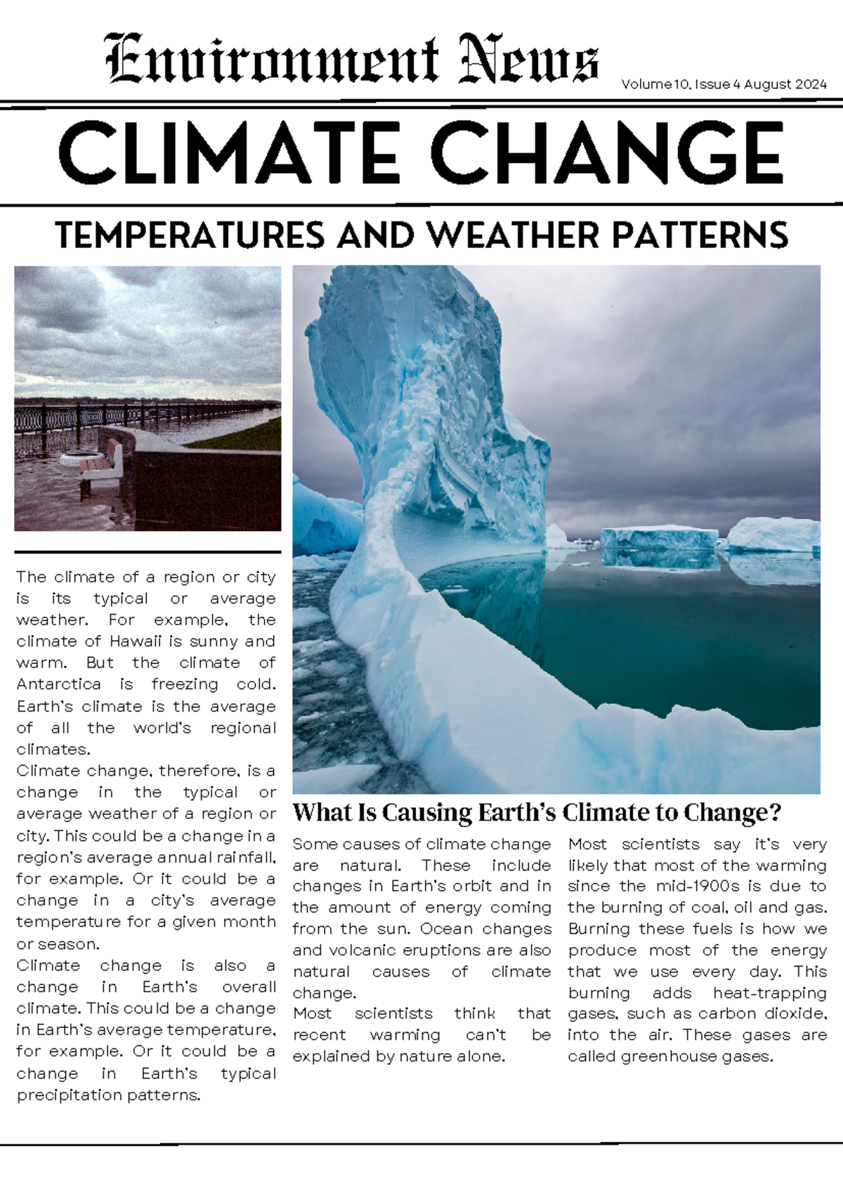 White and Black Professional Magazine Cover - Environment News CLIMATE ...