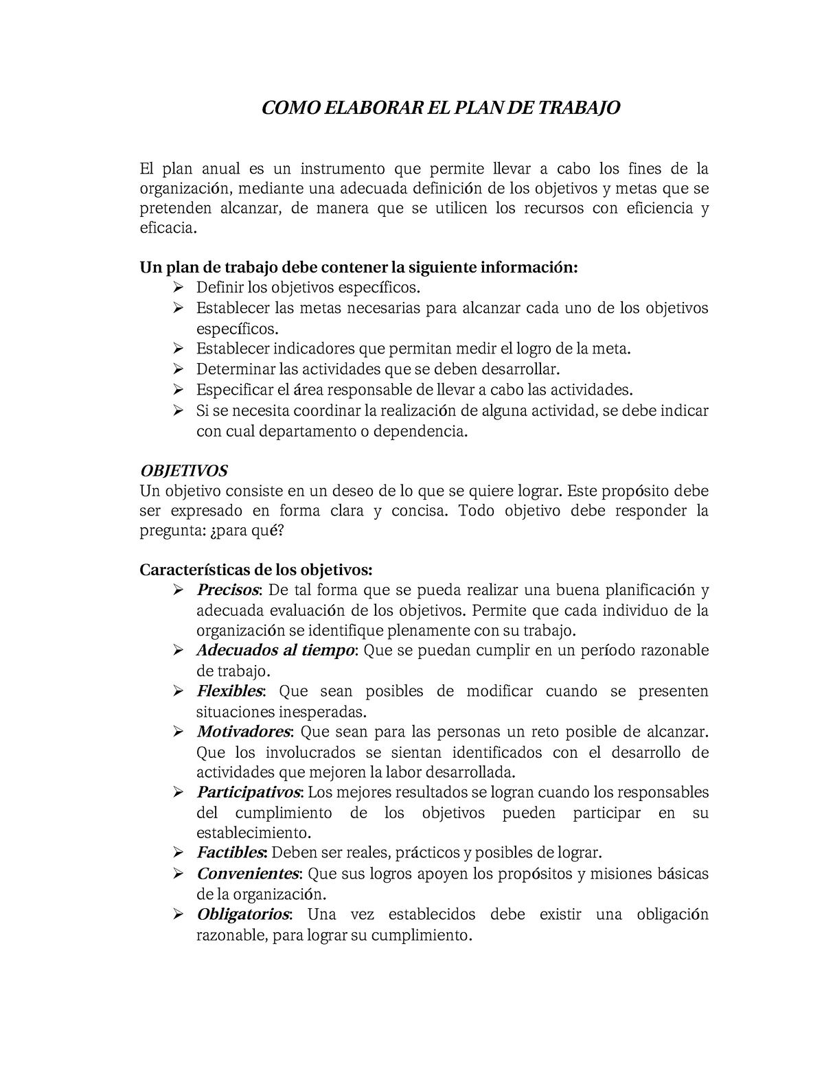 Como Elaborar Un Plan De Trabajo Como Elaborar El Plan De Trabajo El Plan Anual Es Un 5024