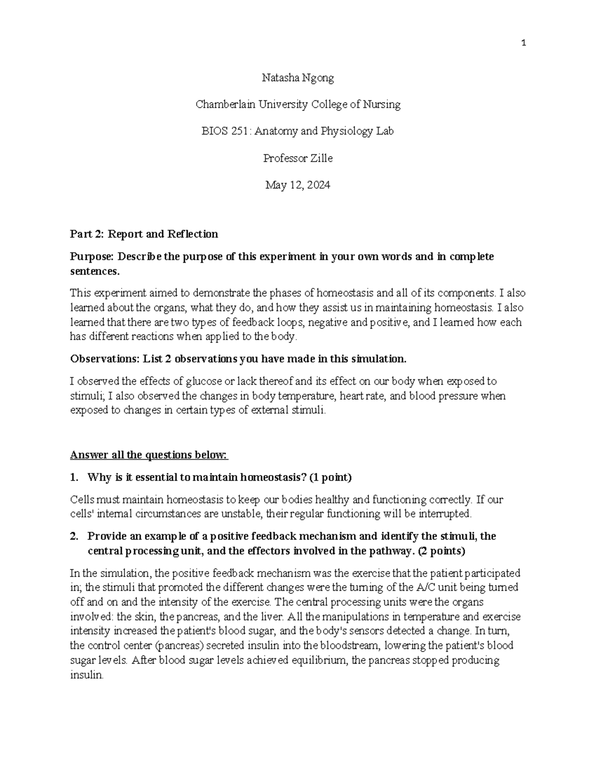 BIOS 251 Online Labs Week 1 Homeostasis Lab 1 - Natasha Ngong ...