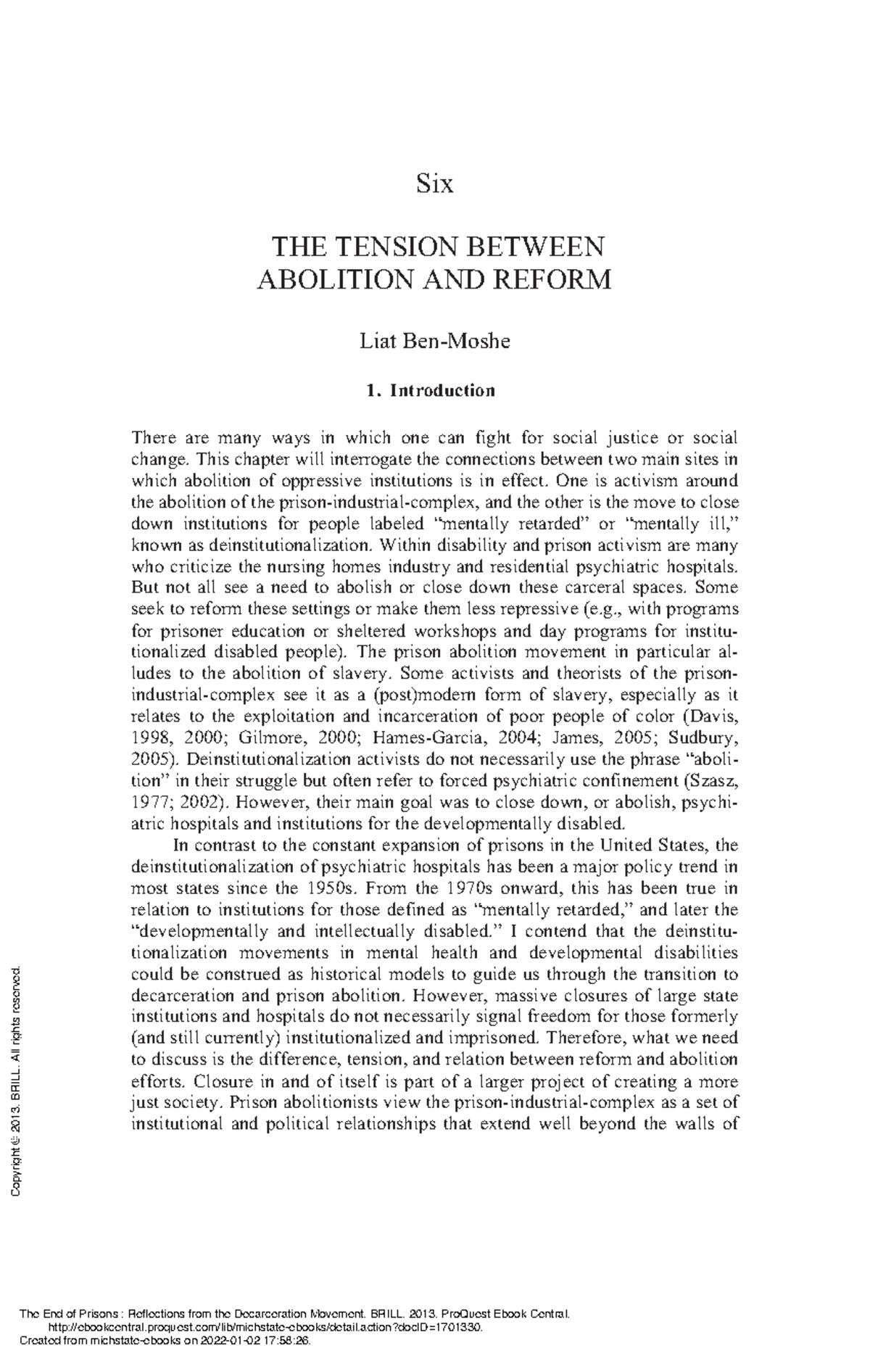 The Tensions Between Abolition and Reform - Six THE TENSION BETWEEN ...