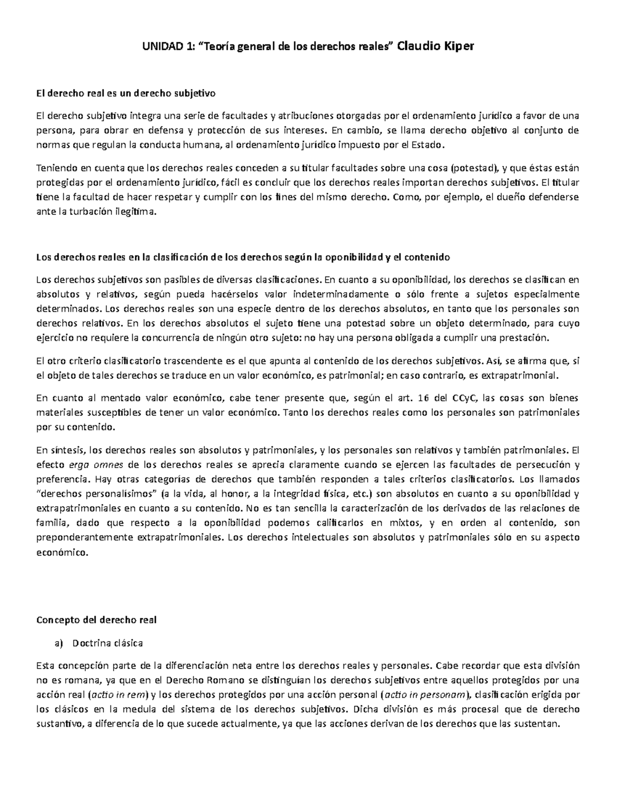 Resumen De Derechos Reales E Intelectuales - UNIDAD 1: “Teoría General ...