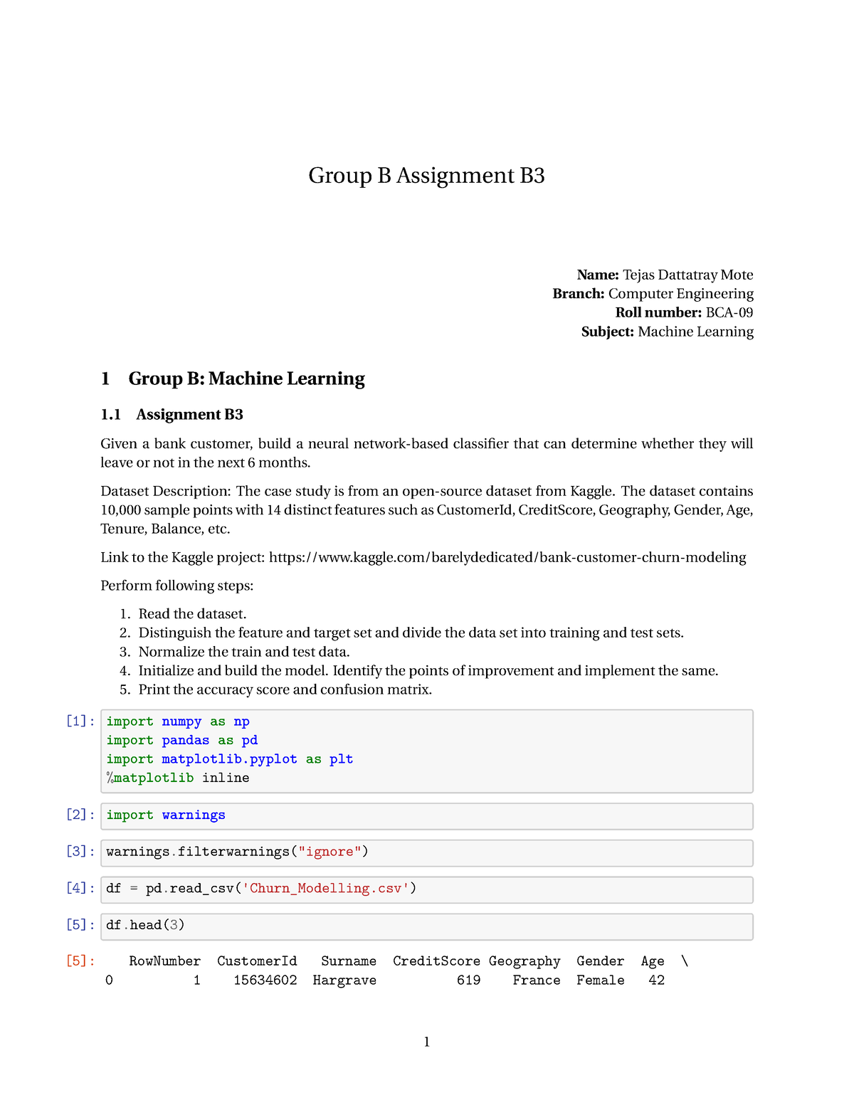 Group B Assignment B3 - Group B Assignment B Name: Tejas Dattatray Mote ...