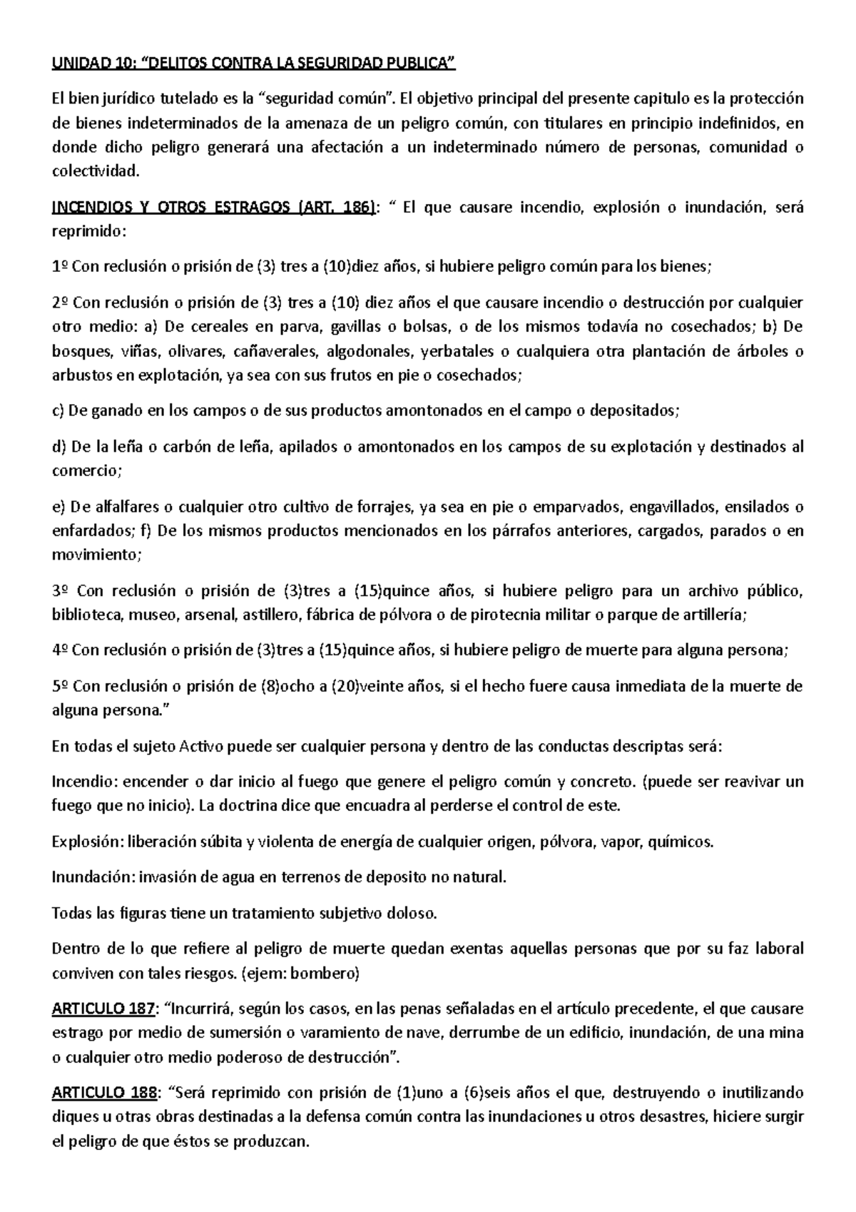 Segundo Parcial Derecho Penal 2, Uade - UNIDAD 10: “DELITOS CONTRA LA ...