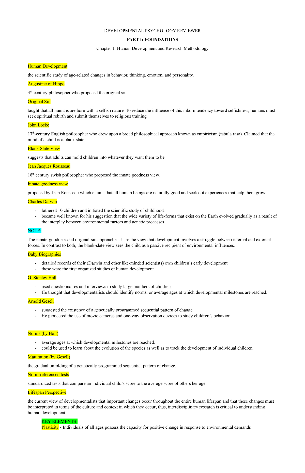 Basic Concepts Of Developmental Psychology