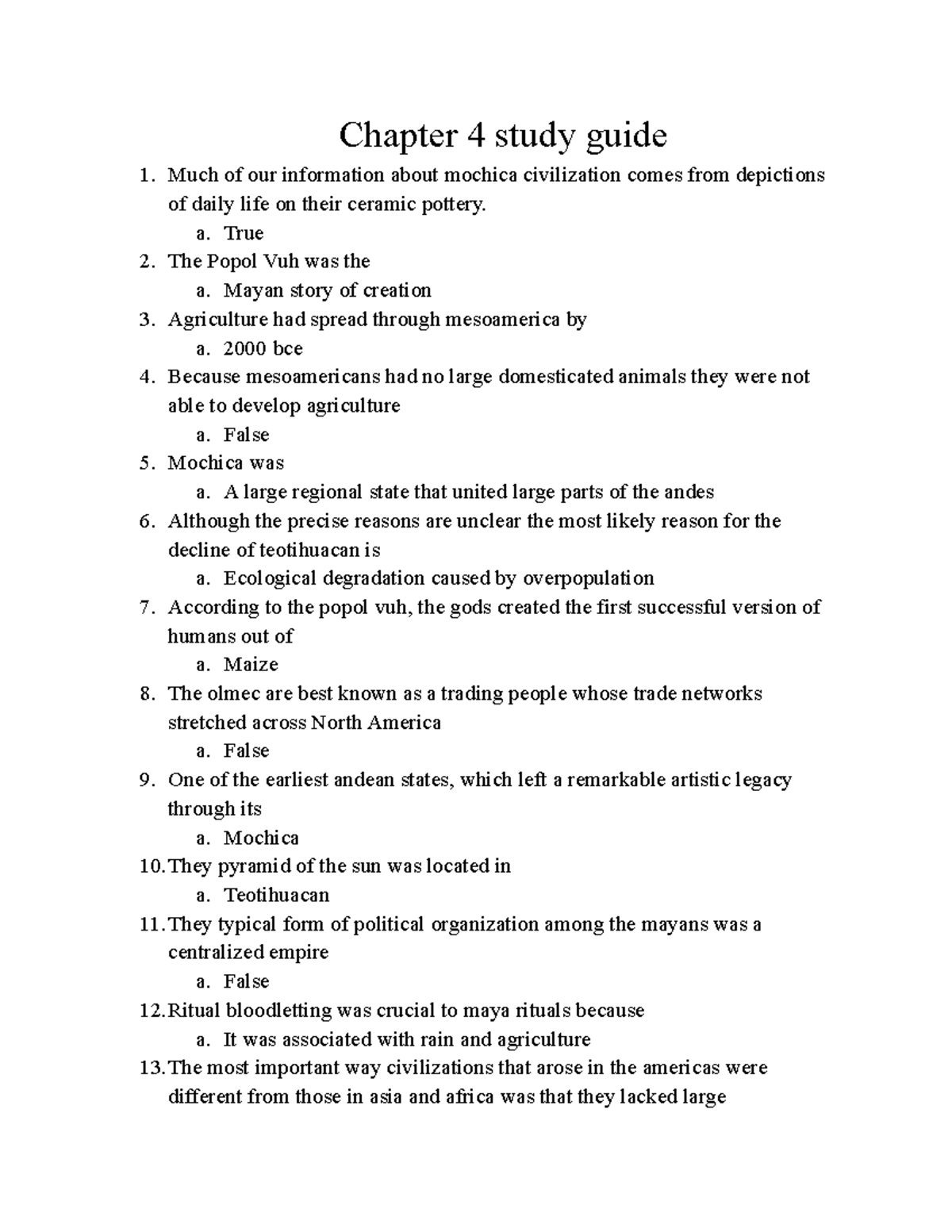 History 2 - Chapter 4 - Chapter 4 study guide Much of our information ...