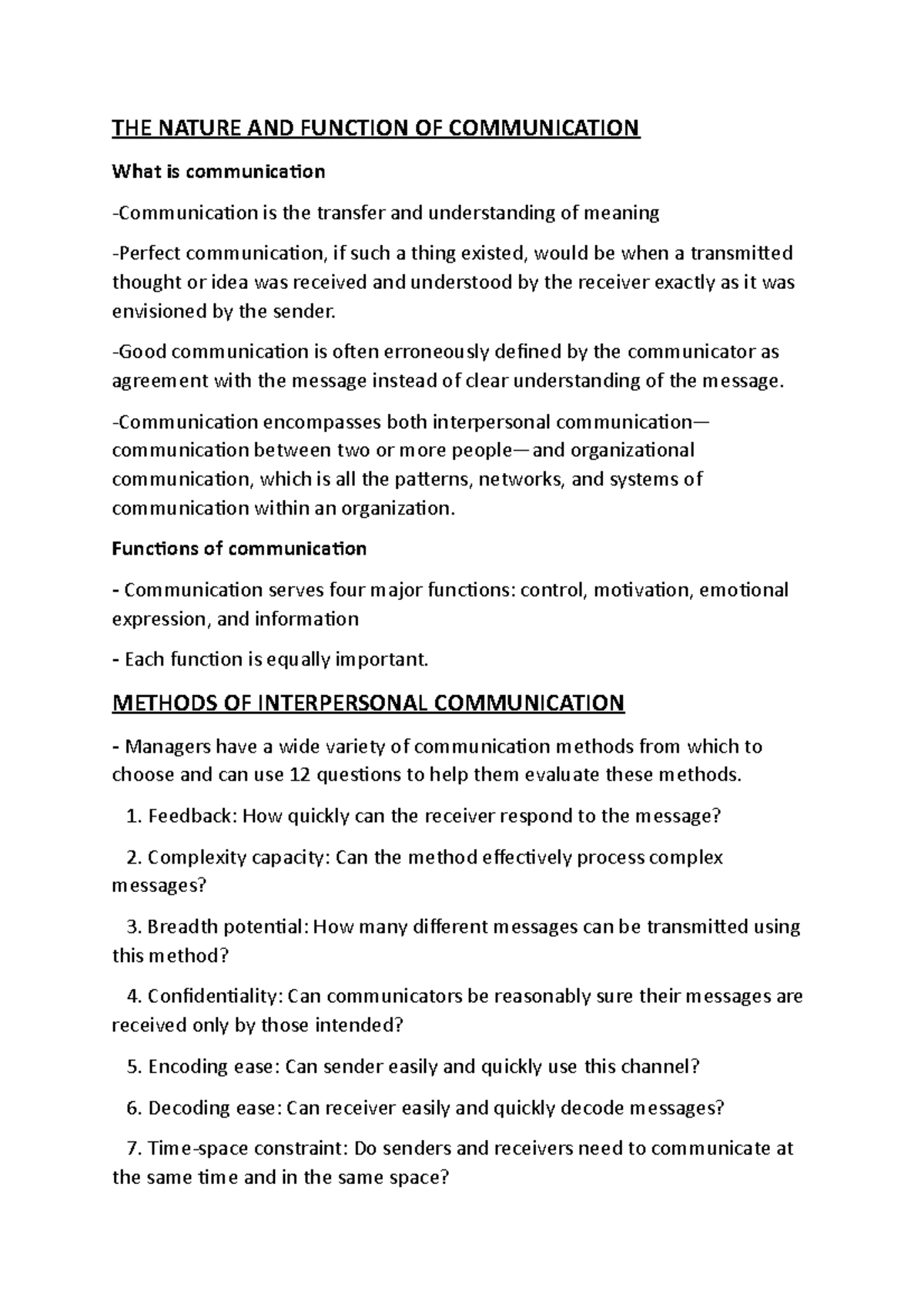 Chap 14 - feeff - THE NATURE AND FUNCTION OF COMMUNICATION What is ...