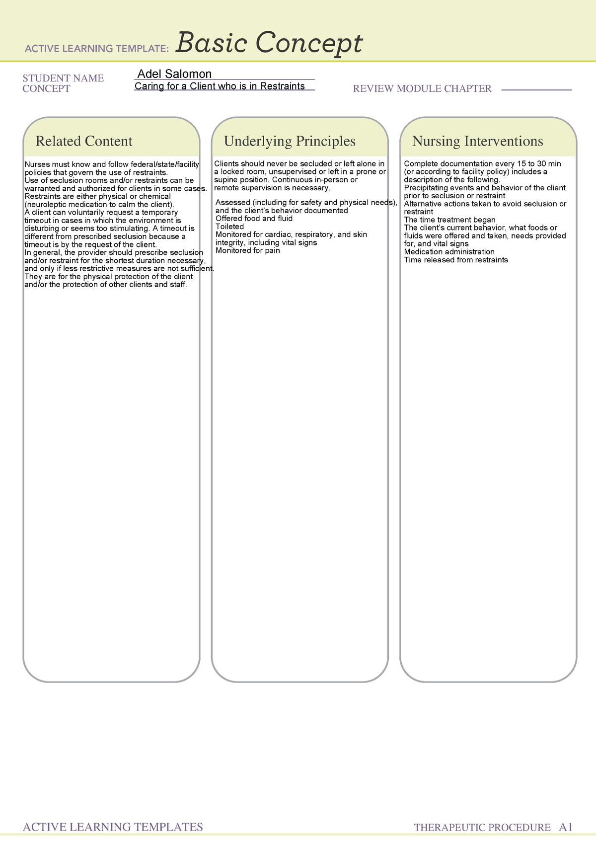 Basic Concept Restraints - STUDENT NAME CONCEPT REVIEW MODULE CHAPTER ...