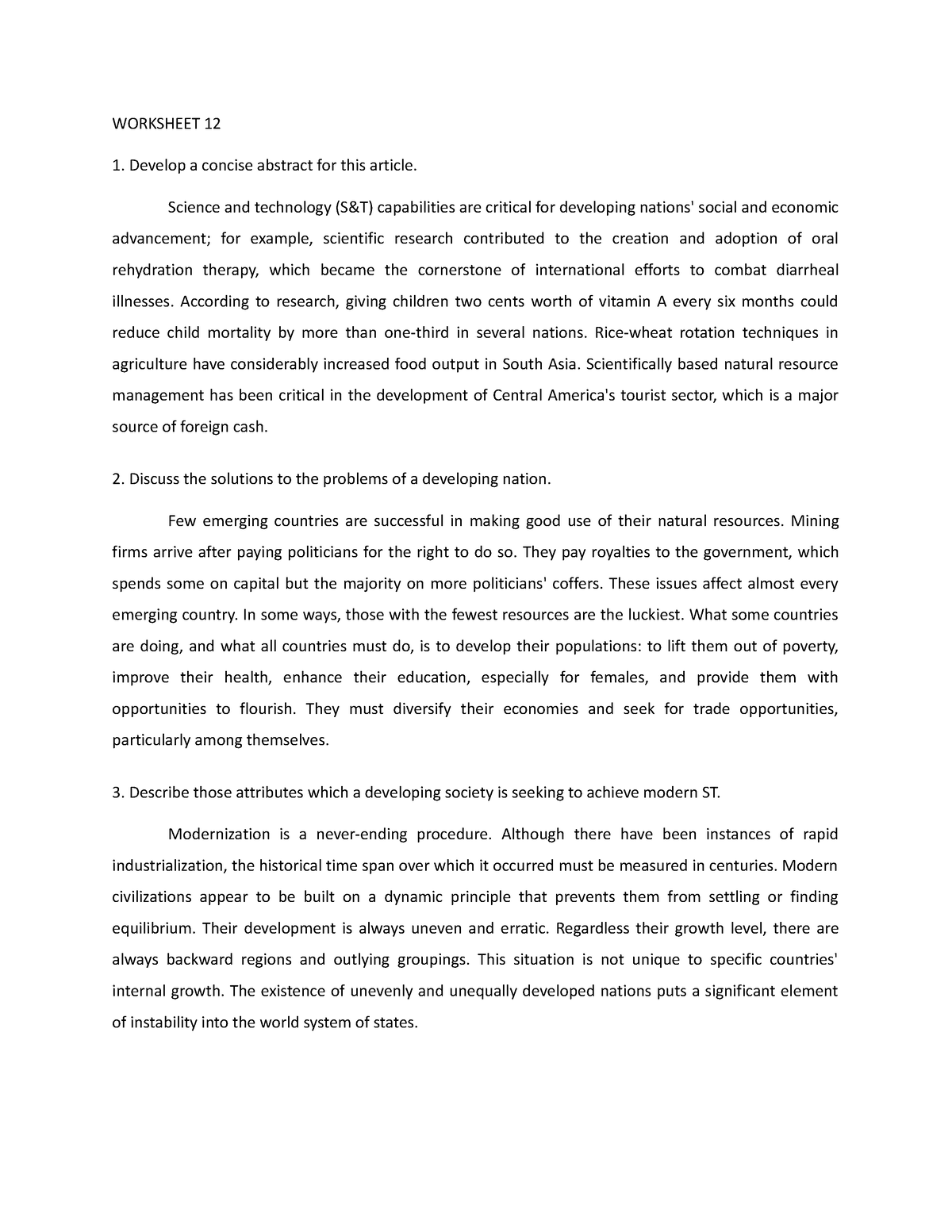 reflection essay about science technology and society