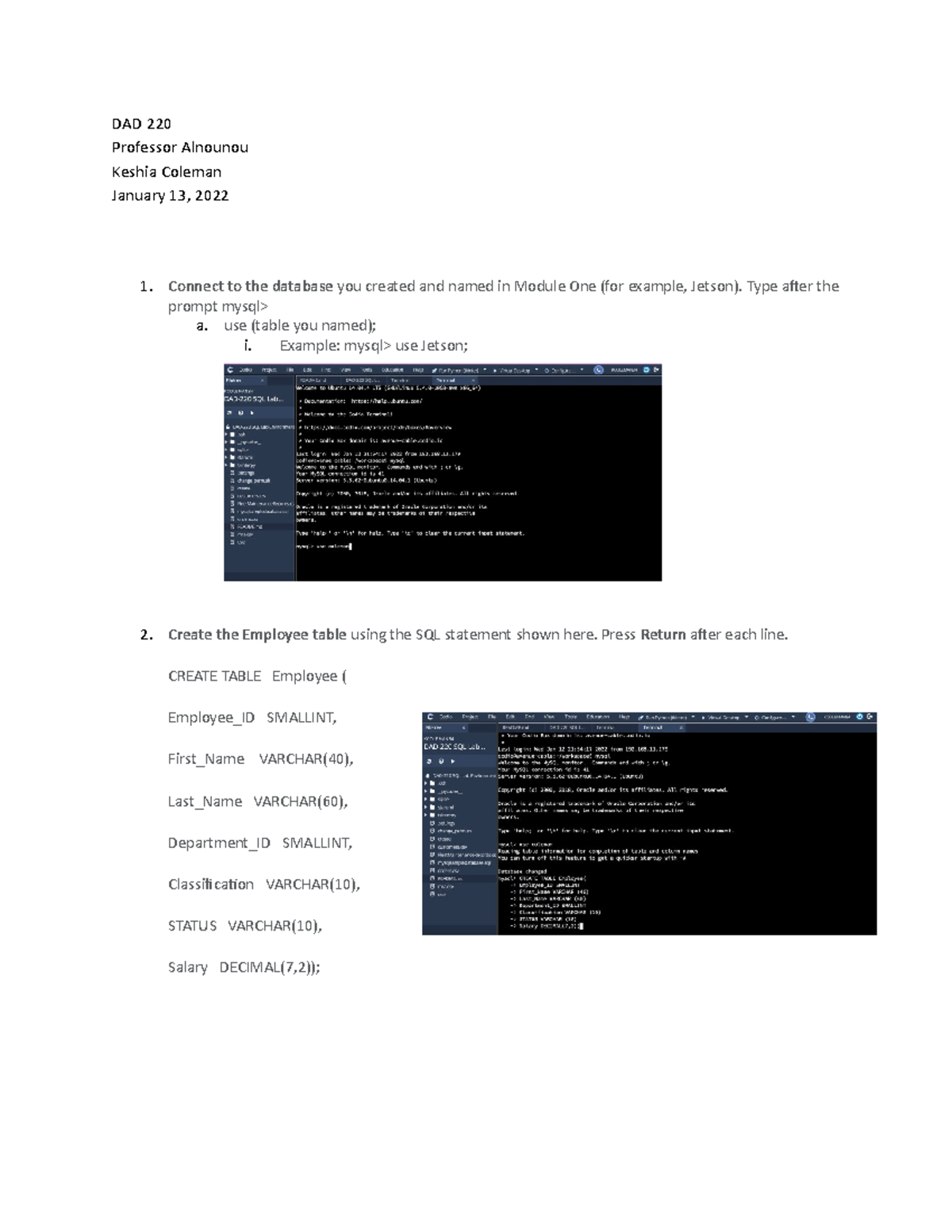 Dad 220 Module Two Lab - s7ujtse