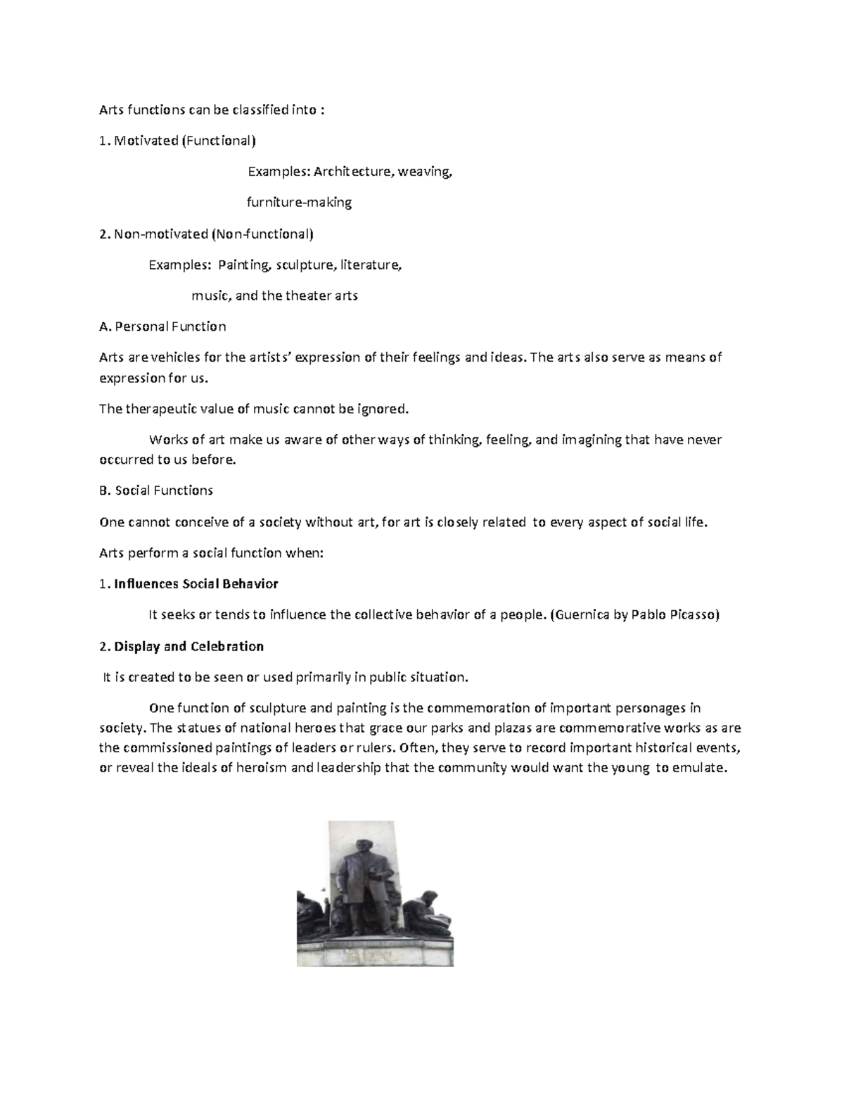 GECO 6 L4 Functions of Music Sept. 2022 Arts functions can be