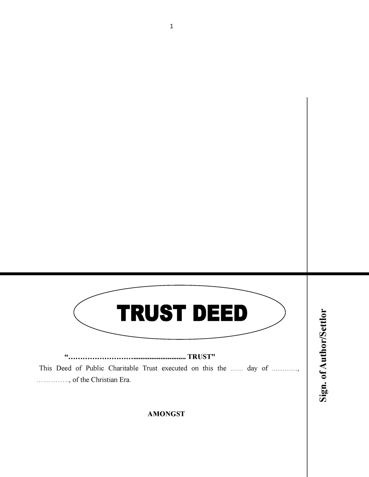 Trust DEED English Format ...