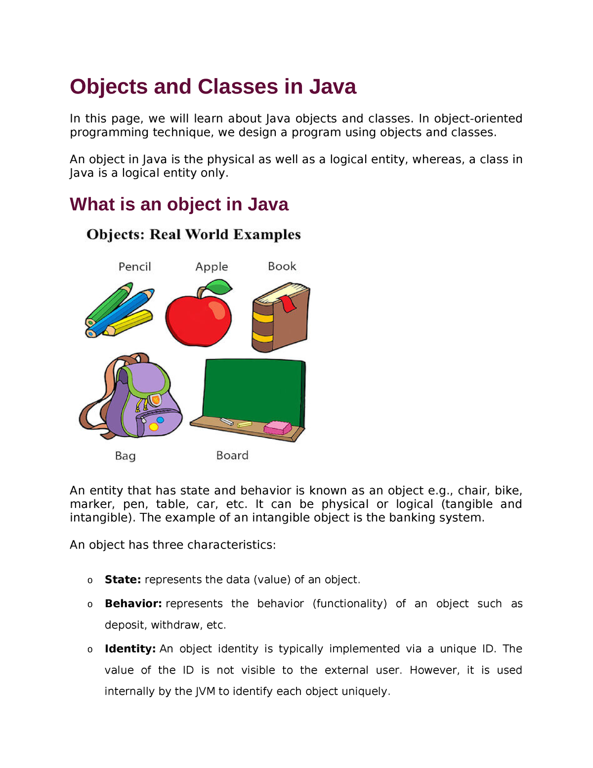 Class-Object-Method - Objects And Classes In Java In This Page, We Will ...