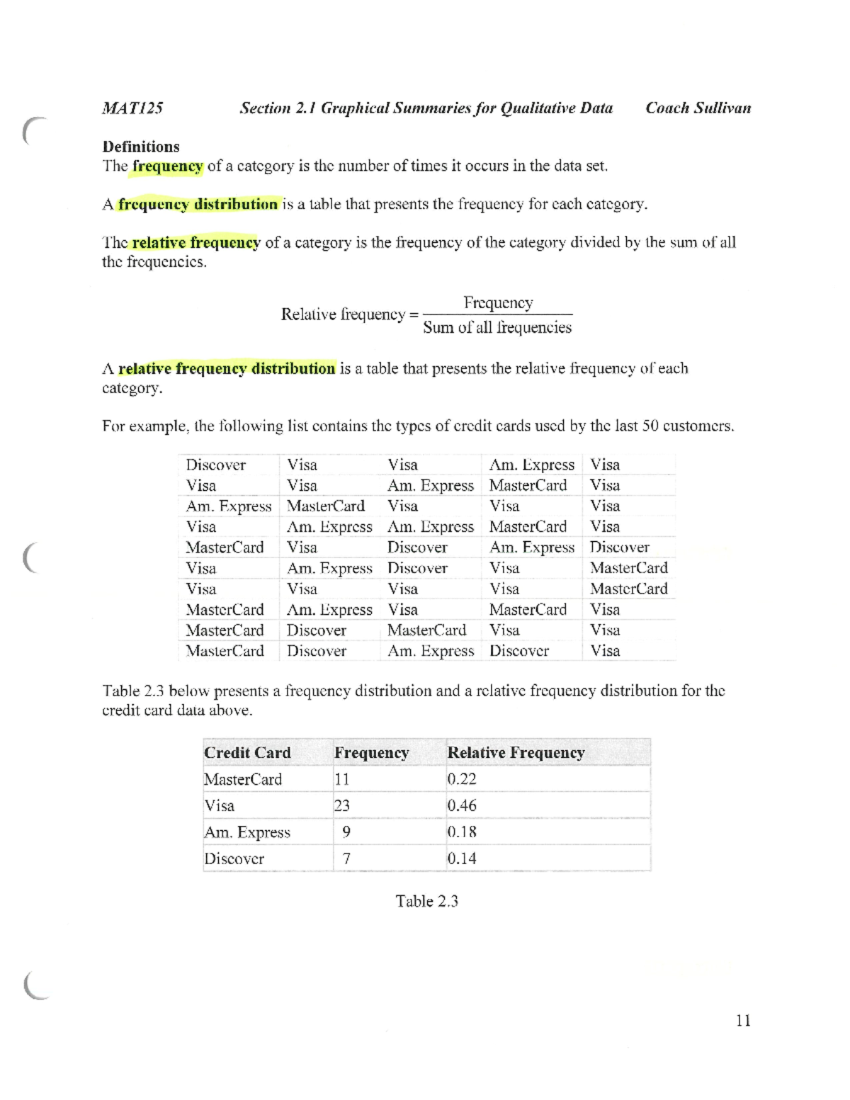 MAT125 Supplement Chapter 2 - MAT125 Section 2 Graphical Summaries for ...