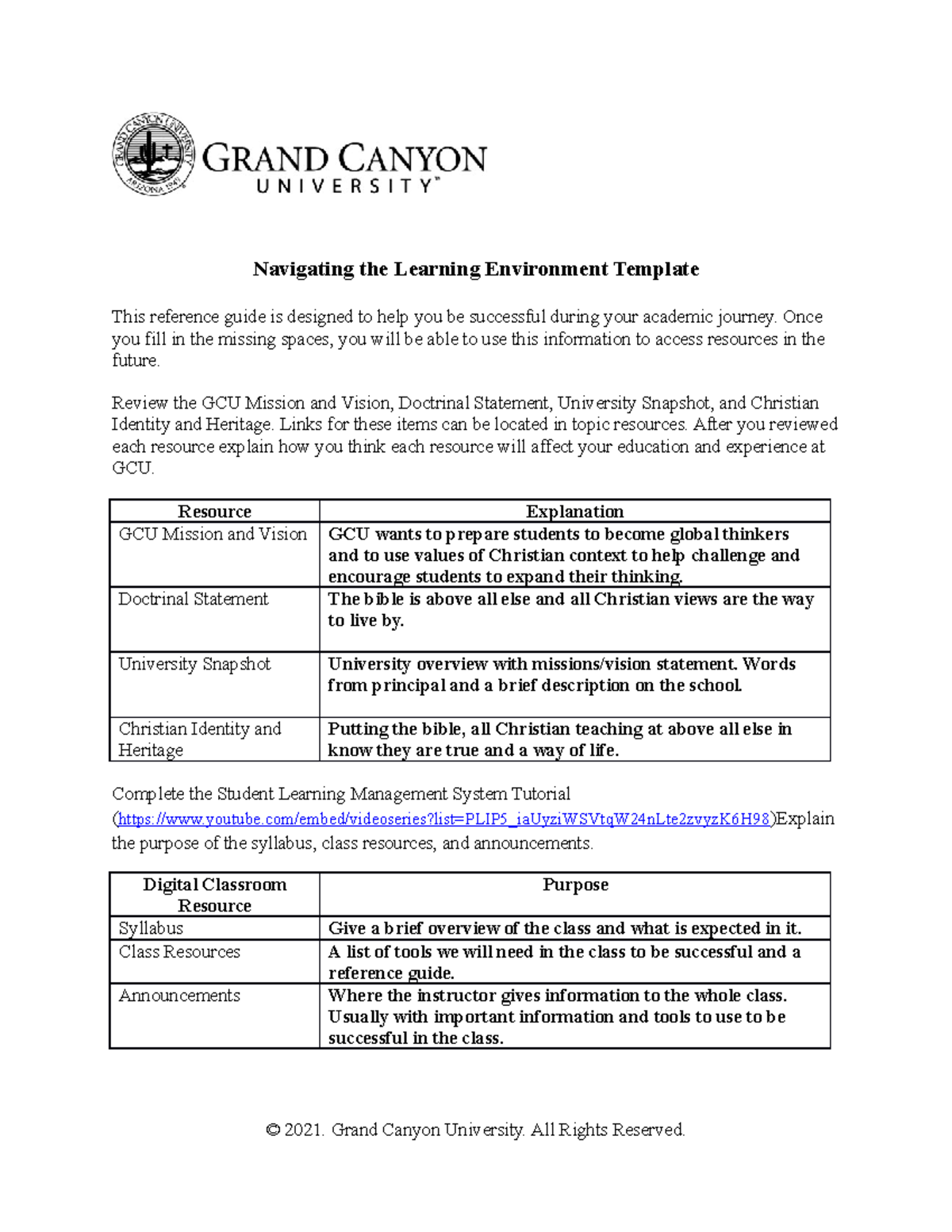 UNV108 T1 Navigatingthe Learning Environment Template-Online Gen Ed ...