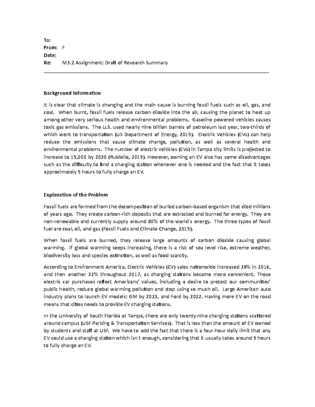 ENC3250 - M3.2 Assignment Draft of Research Summary - To: From: F Date ...