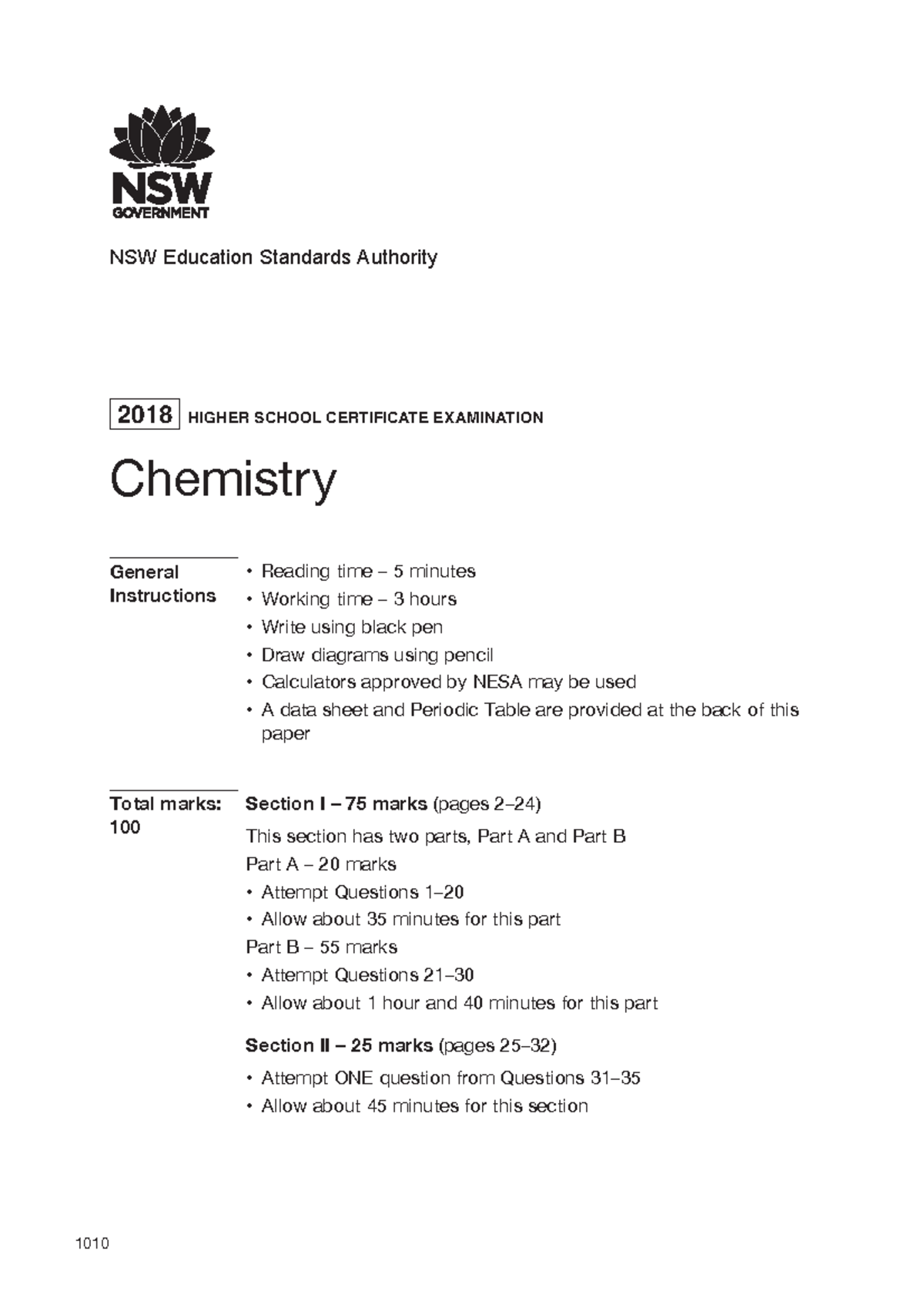 2018-hsc-chemistry - Studocu