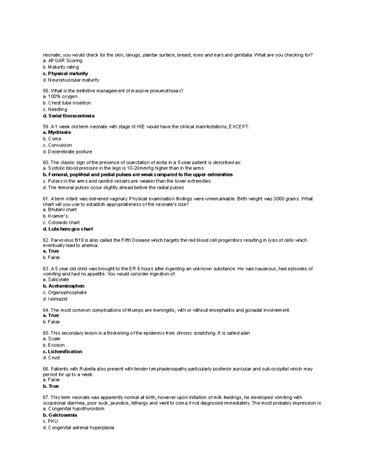 BS Medical PH EXAM 3 - neonate, you would check for the skin, lanugo ...