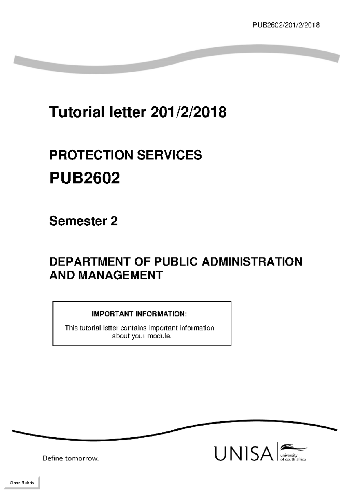 201 2018 2 b - tutorial letter 201 - PUB 2602 / 2 01/ 2 / 2018 Tutorial ...