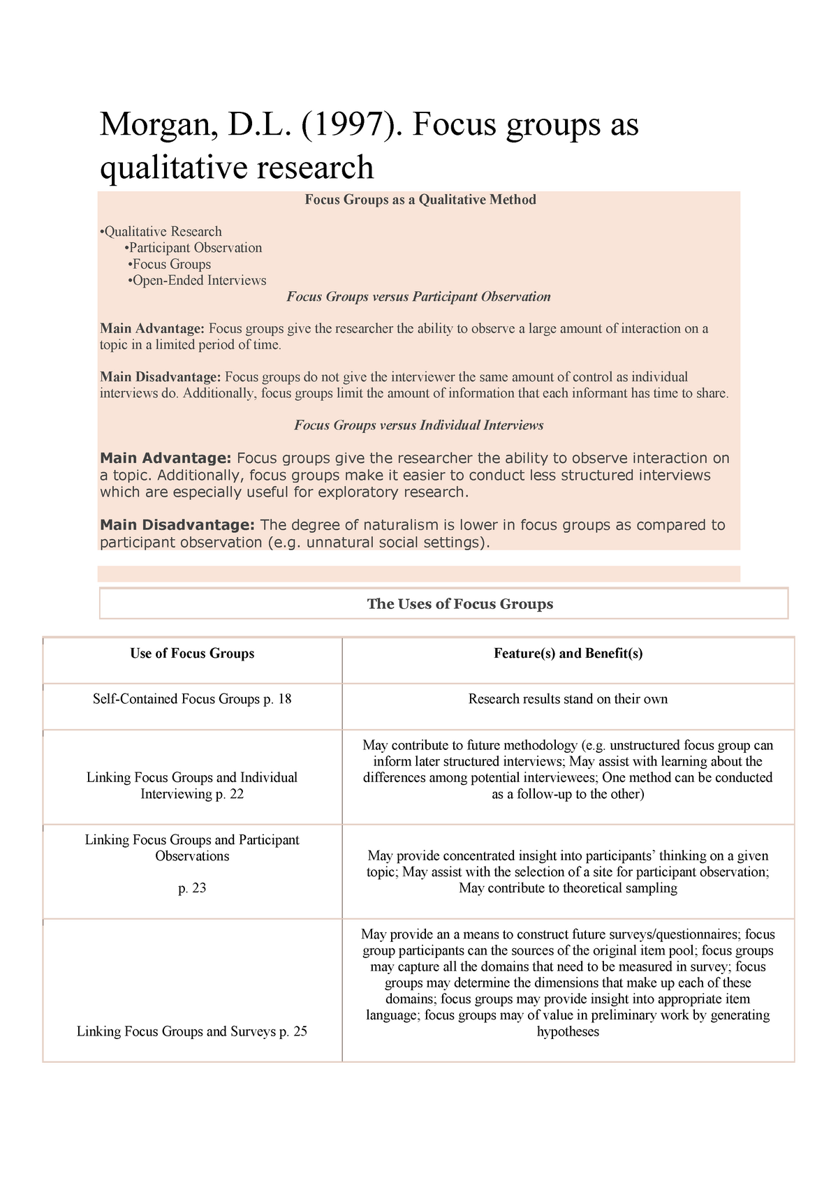 focus groups as qualitative research morgan