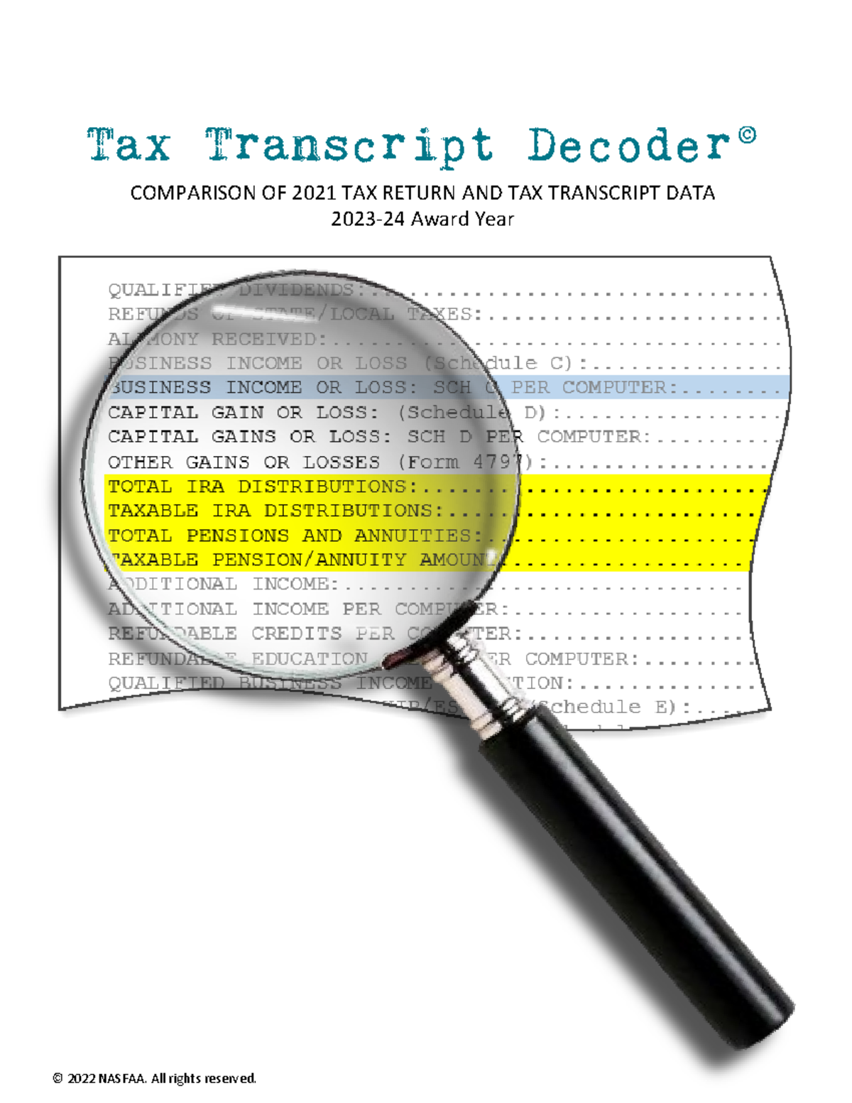 2023-24 Tax Transcript Decoder - Tax Transcript Decoder© COMPARISON OF ...