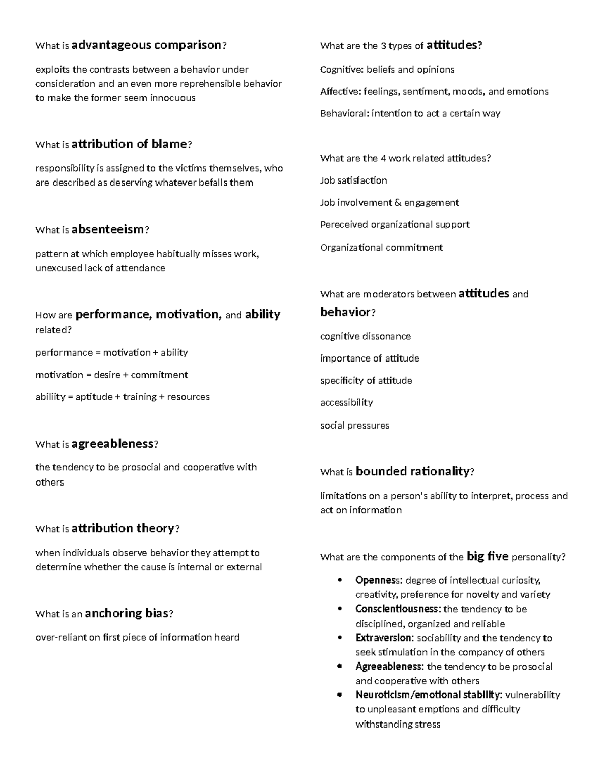 Bus 272 midterm notes - What is advantageous comparison? exploits the ...