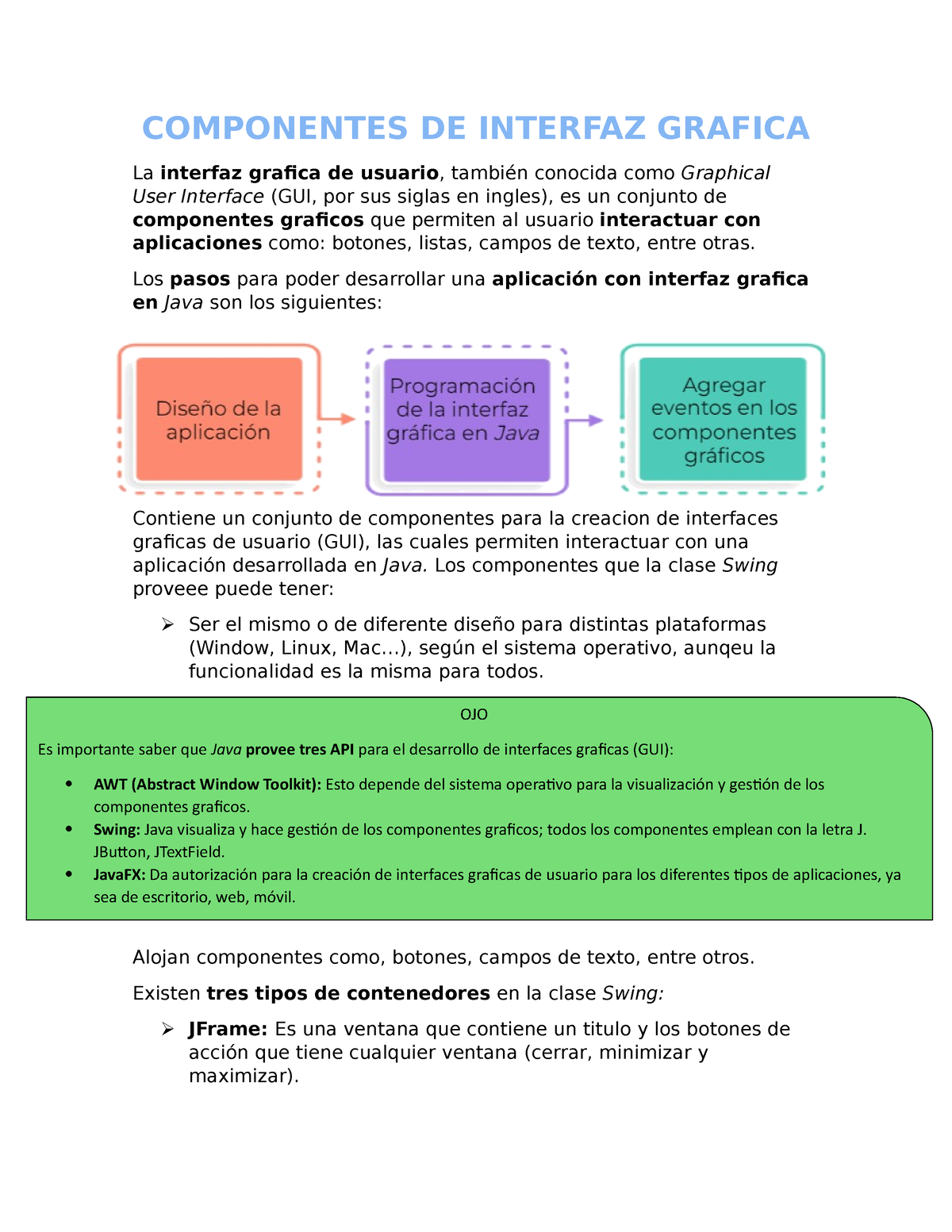 Leccion 4 Componentes De Interfaz Grafica La Interfaz Grafica De Usuario También Conocida 8654