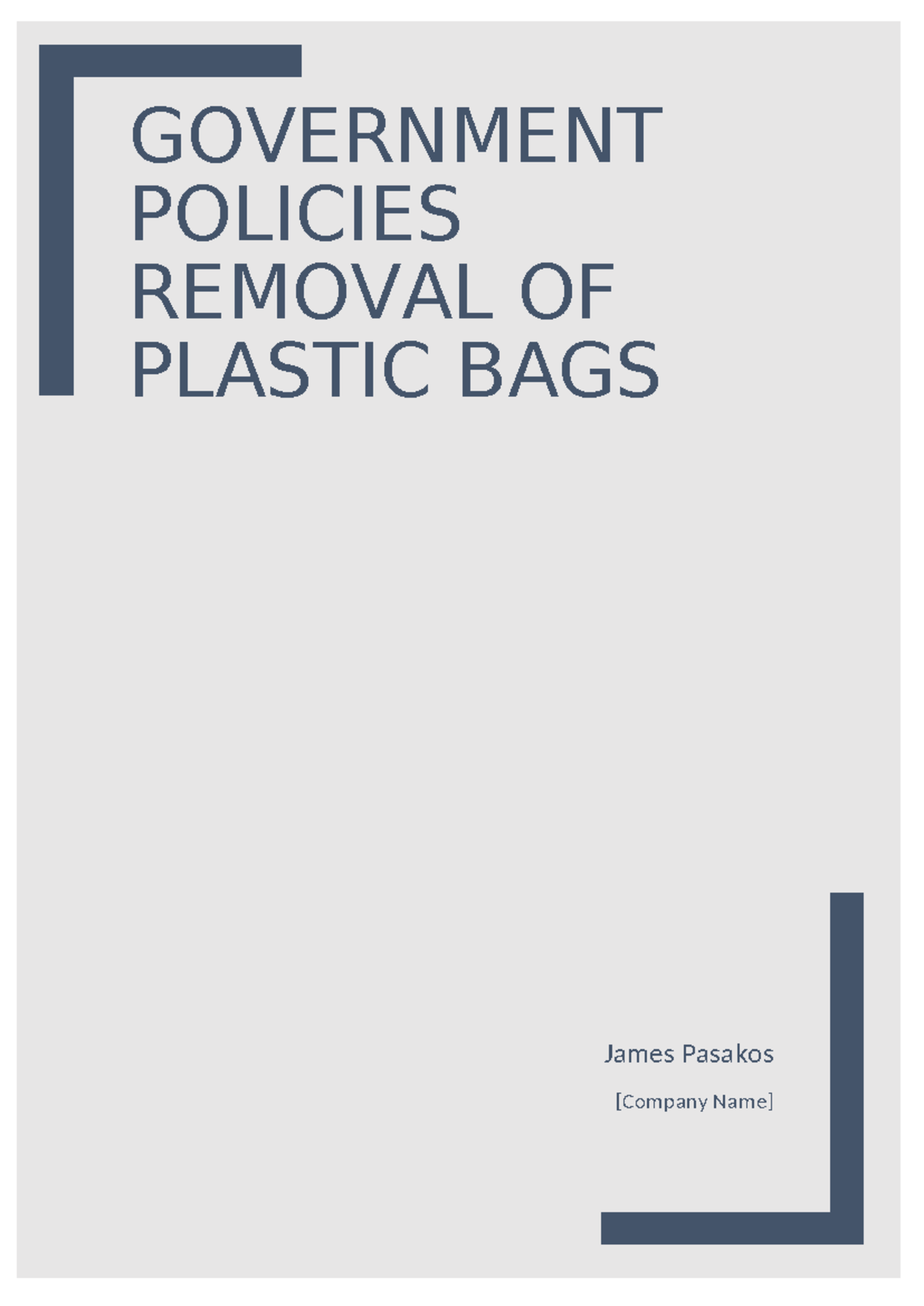 The issue with banning plastic bags GOVERNMENT POLICIES REMOVAL OF