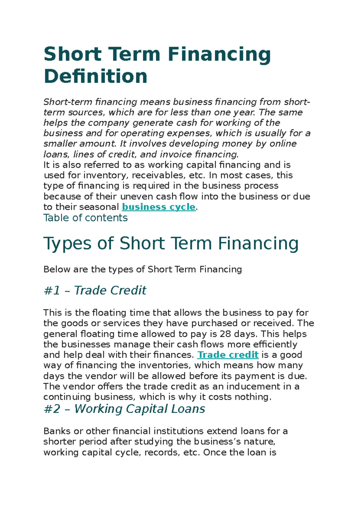 short-term-financing-summary-of-finance-chapters-short-term