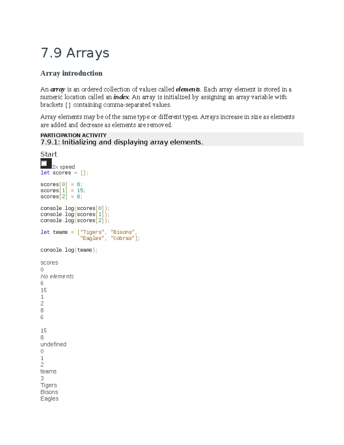 Zybooks 7 - A quick dog jumped over the lazy fox - 7 Arrays Array ...